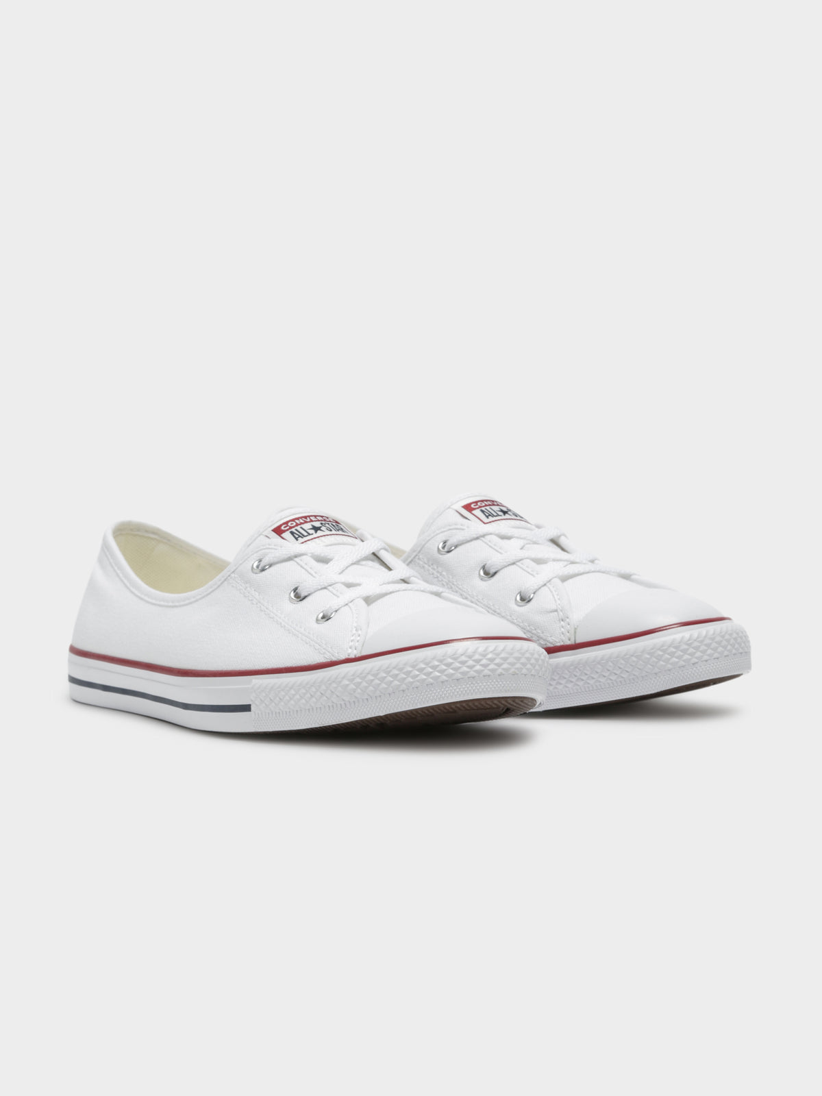 Womens Ballet Lace Low Sneakers in White