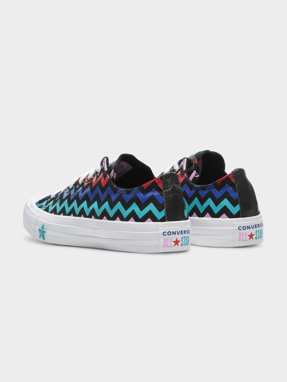 Chuck Taylor All Star VLTG Low Top Sneakers in Black Peony Pink &amp; Teal