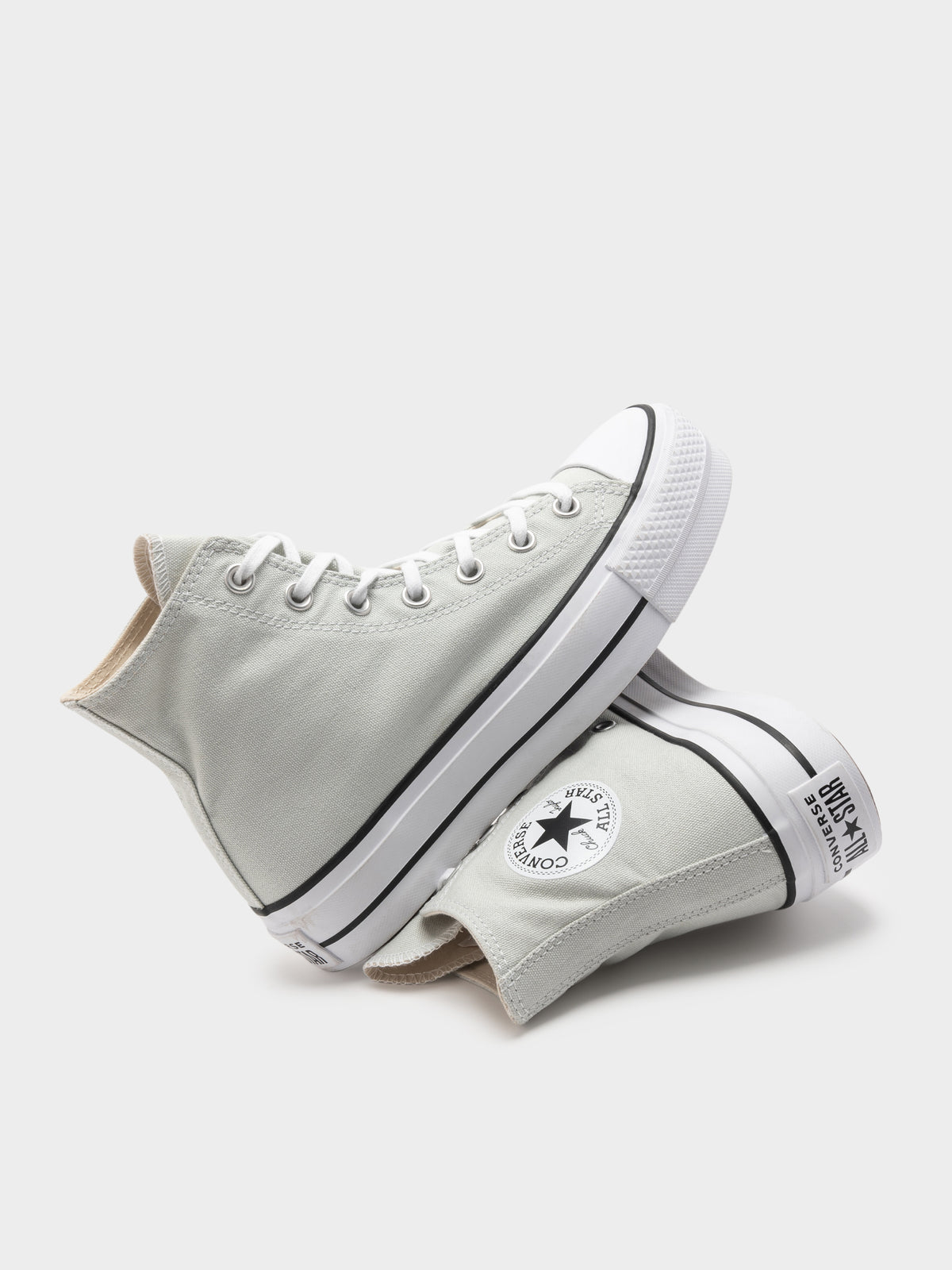 Womens Chuck Taylor All Star Lift High Top in Light Silver