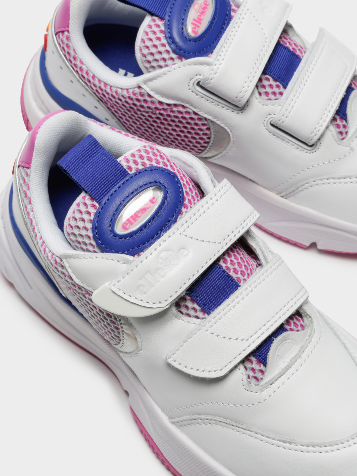 Cesana Velcro Sneakers in White Bold Blue &amp;amp; Super Pink