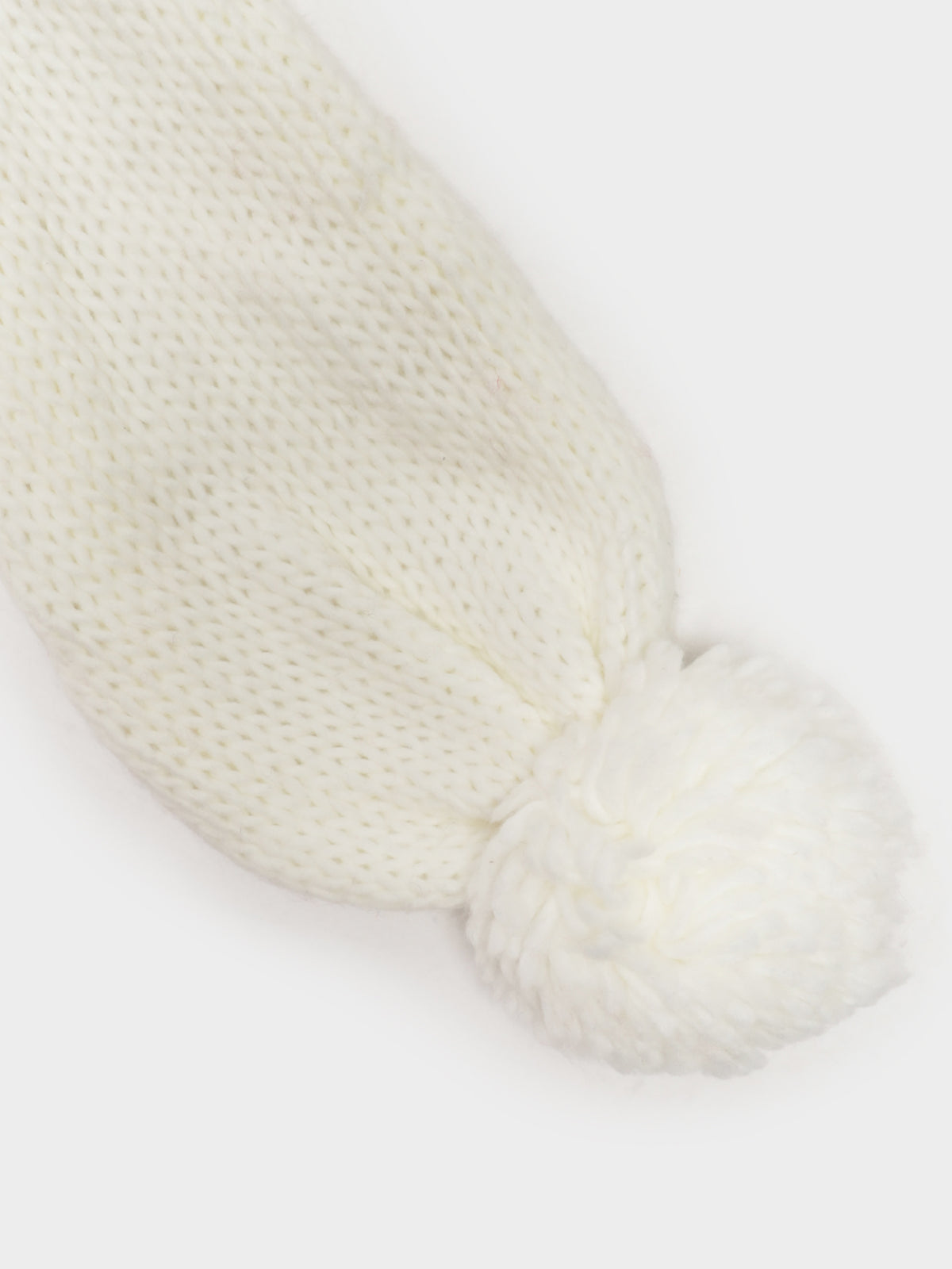 Pom Pom Knit Scarf in Cream