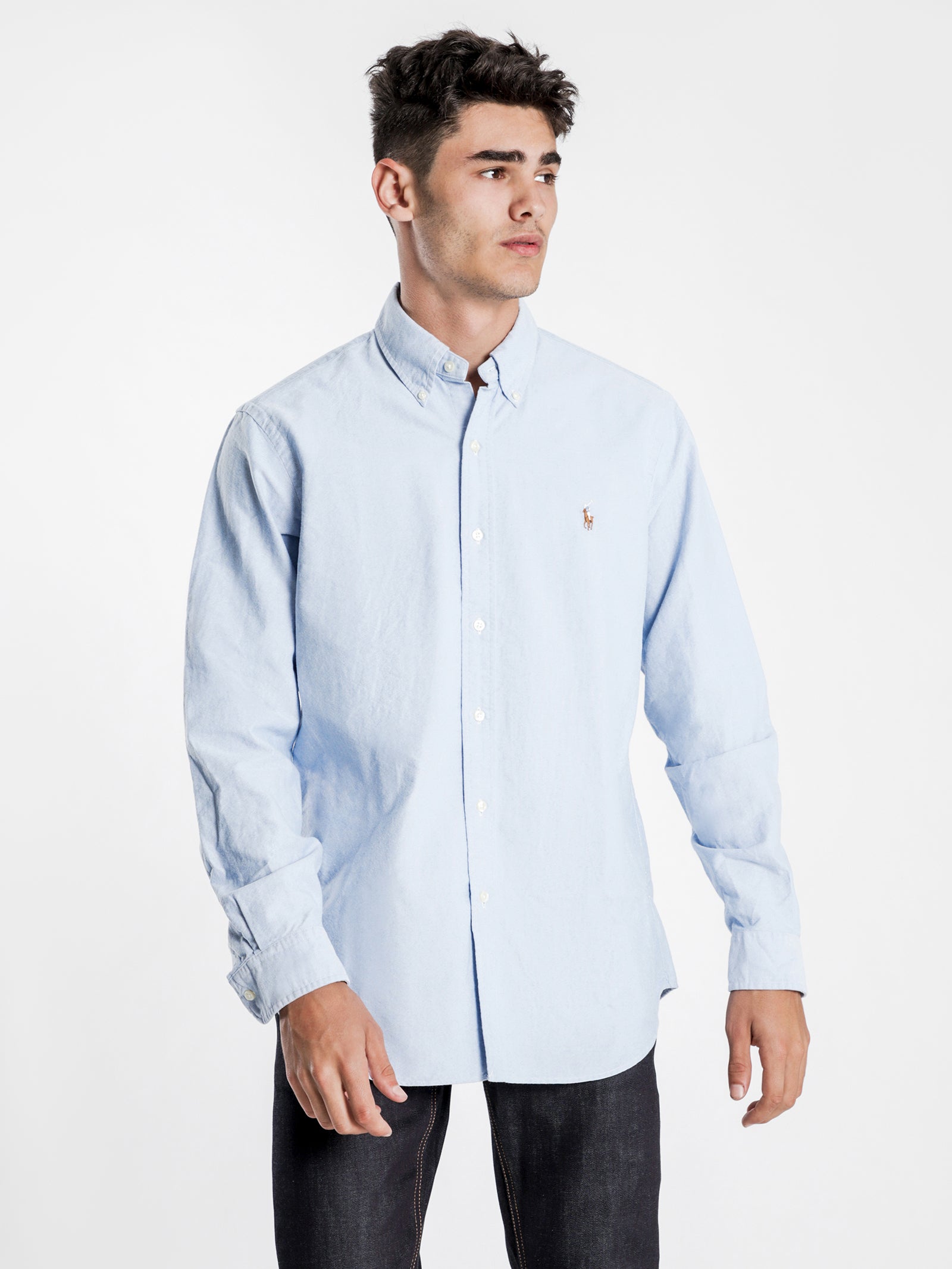 Standard Fit Oxford Sport Shirt in Blue