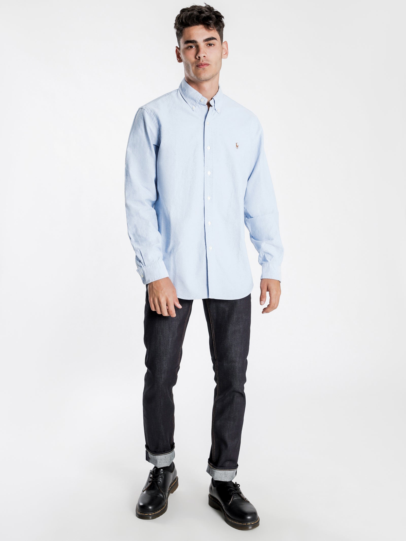 Standard Fit Oxford Sport Shirt in Blue