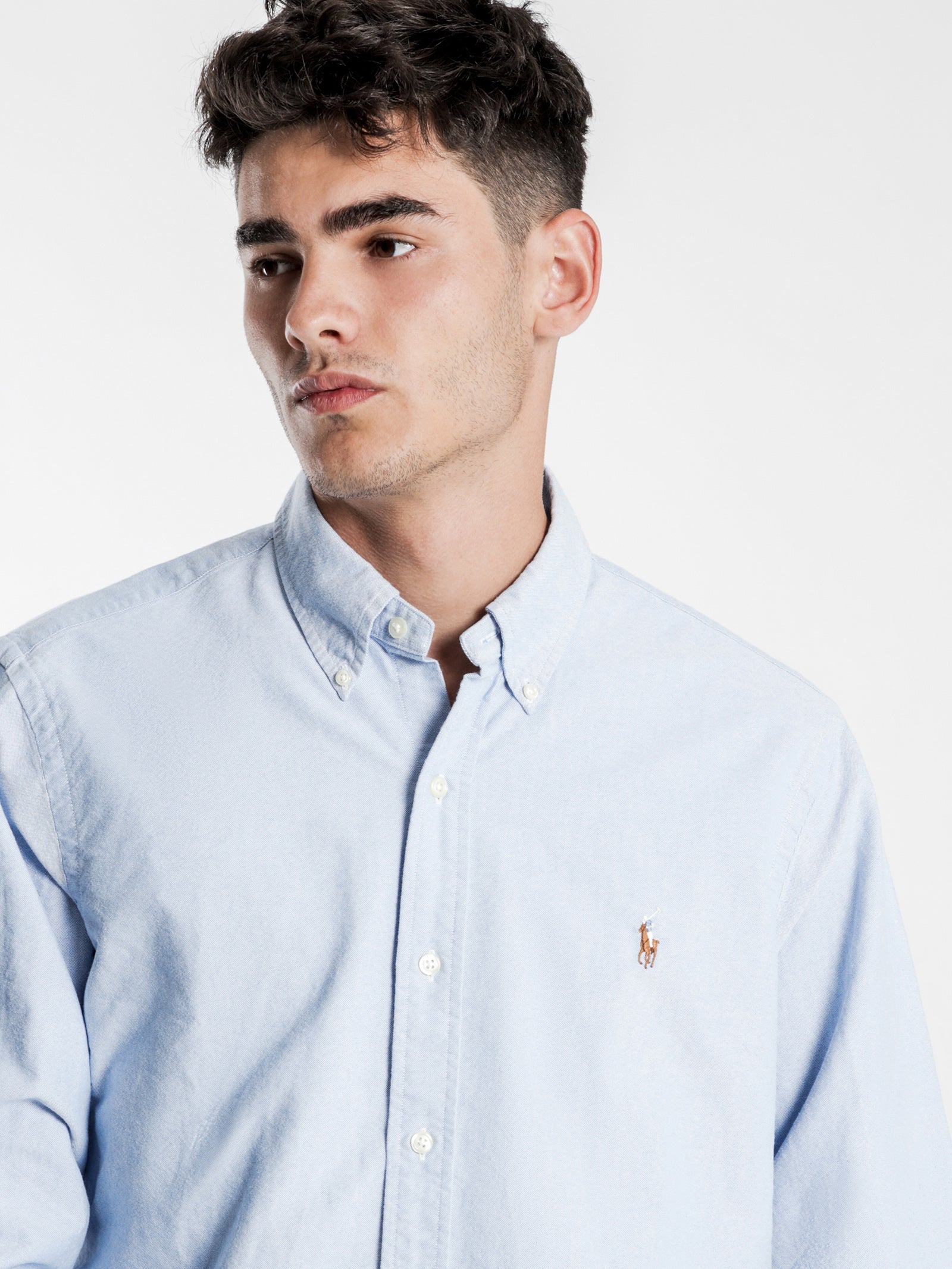 Standard Fit Oxford Sport Shirt in Blue