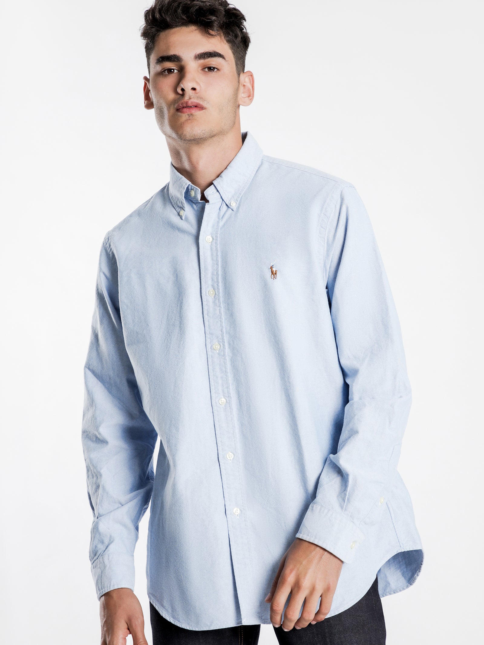 Standard Fit Oxford Sport Shirt in Blue