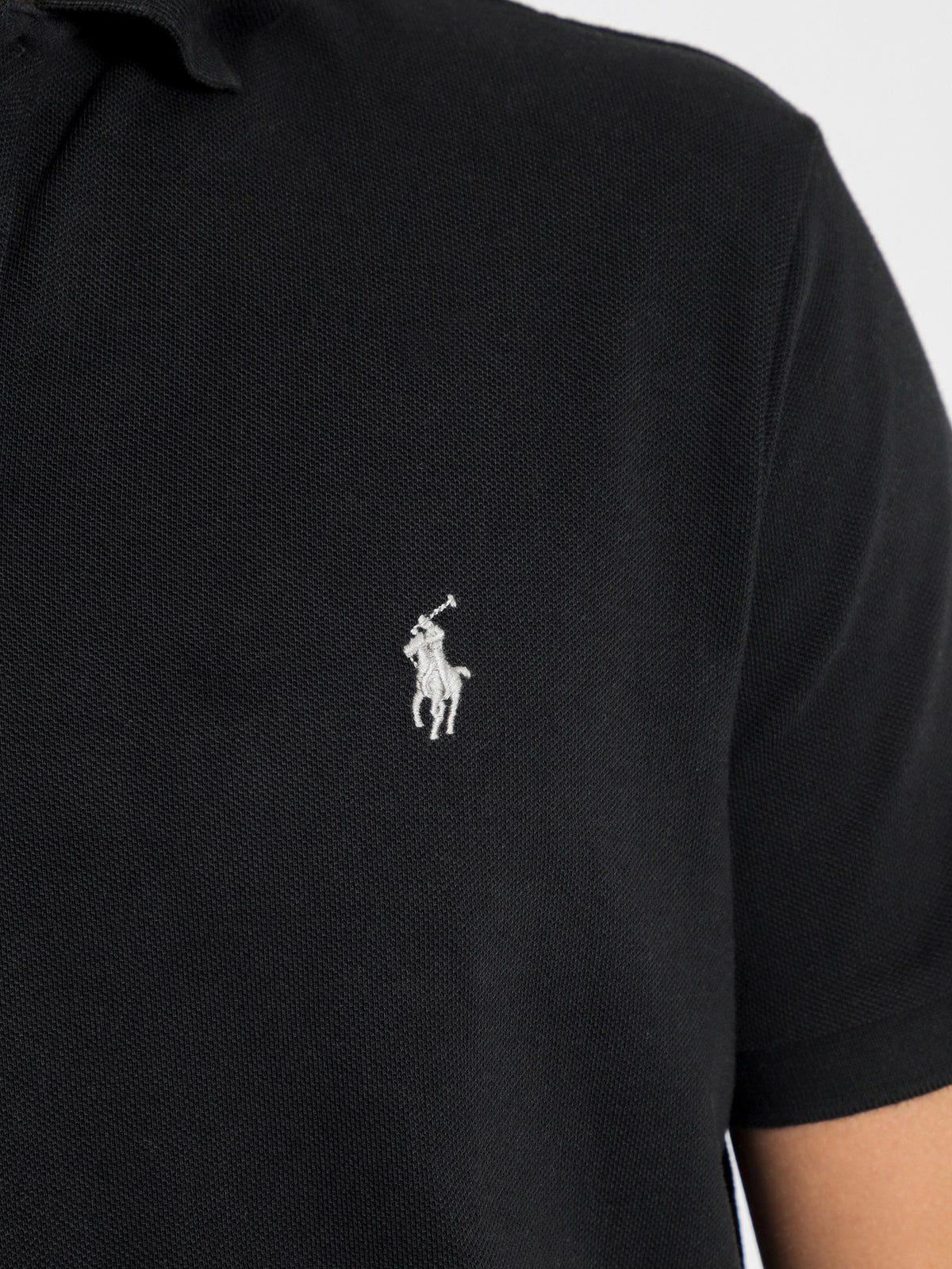 Custom Slim Polo T-Shirt in Black