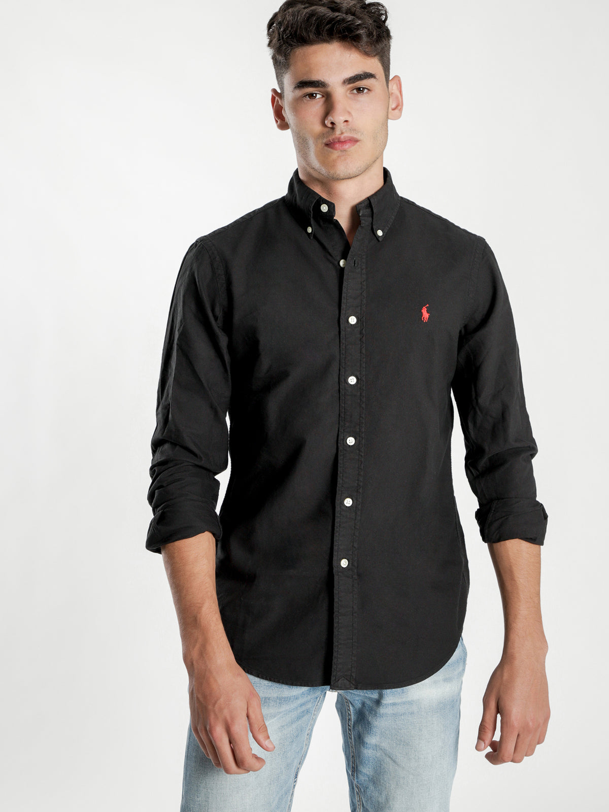 Polo Ralph Lauren Standard Fit Oxford Sport Shirt | Black