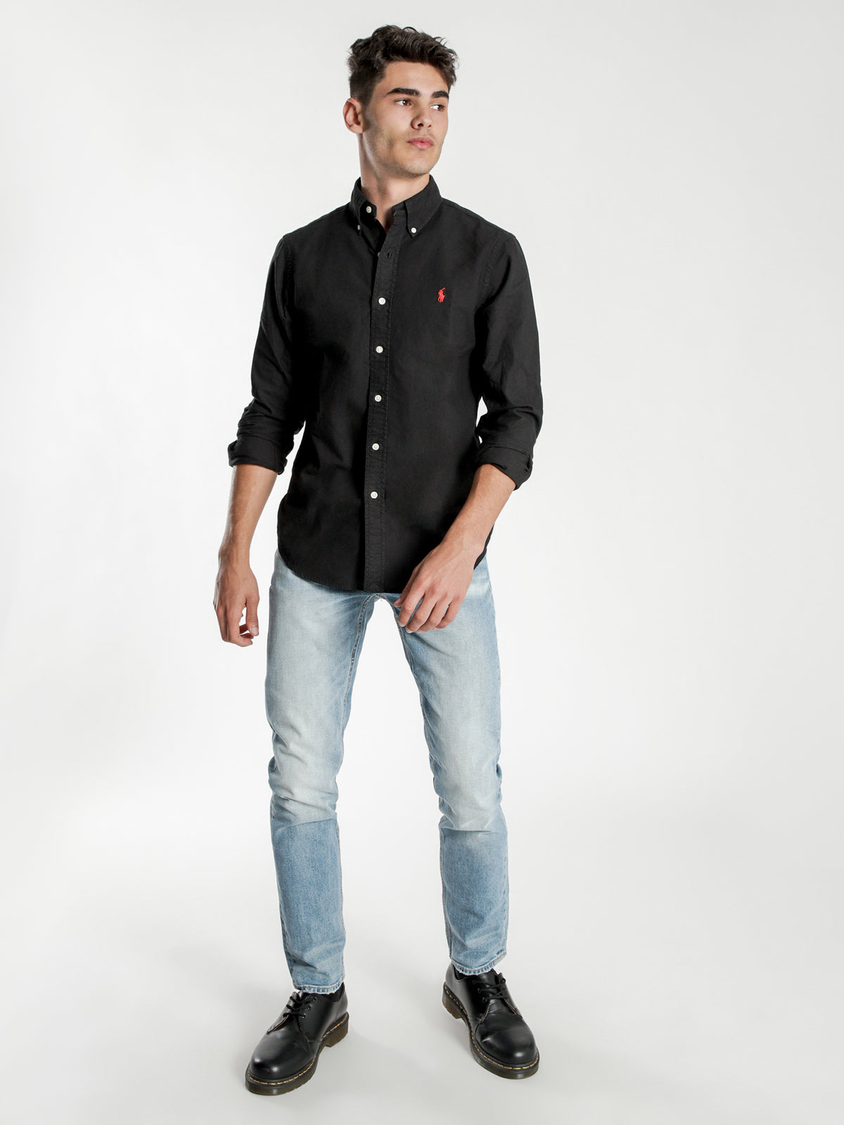 Polo Ralph Lauren Standard Fit Oxford Sport Shirt | Black