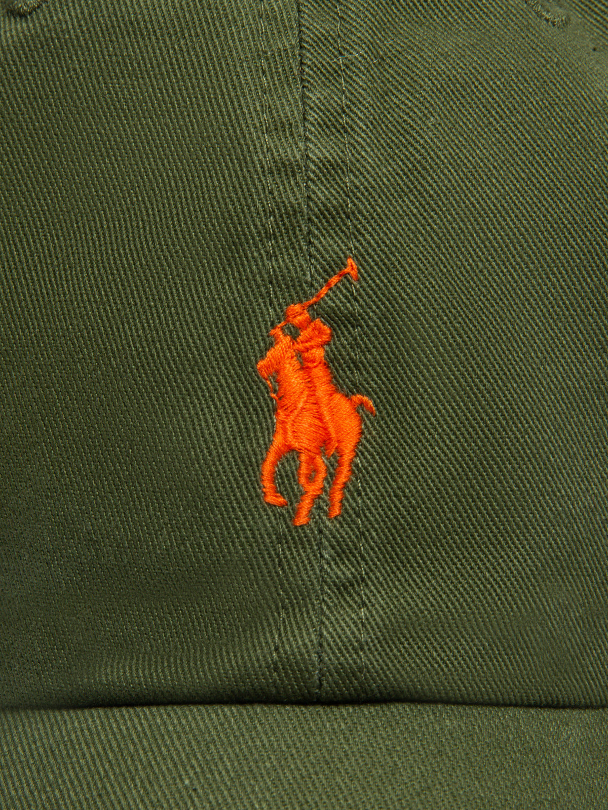 Classic Sport Cap in Khaki Green &amp; Orange