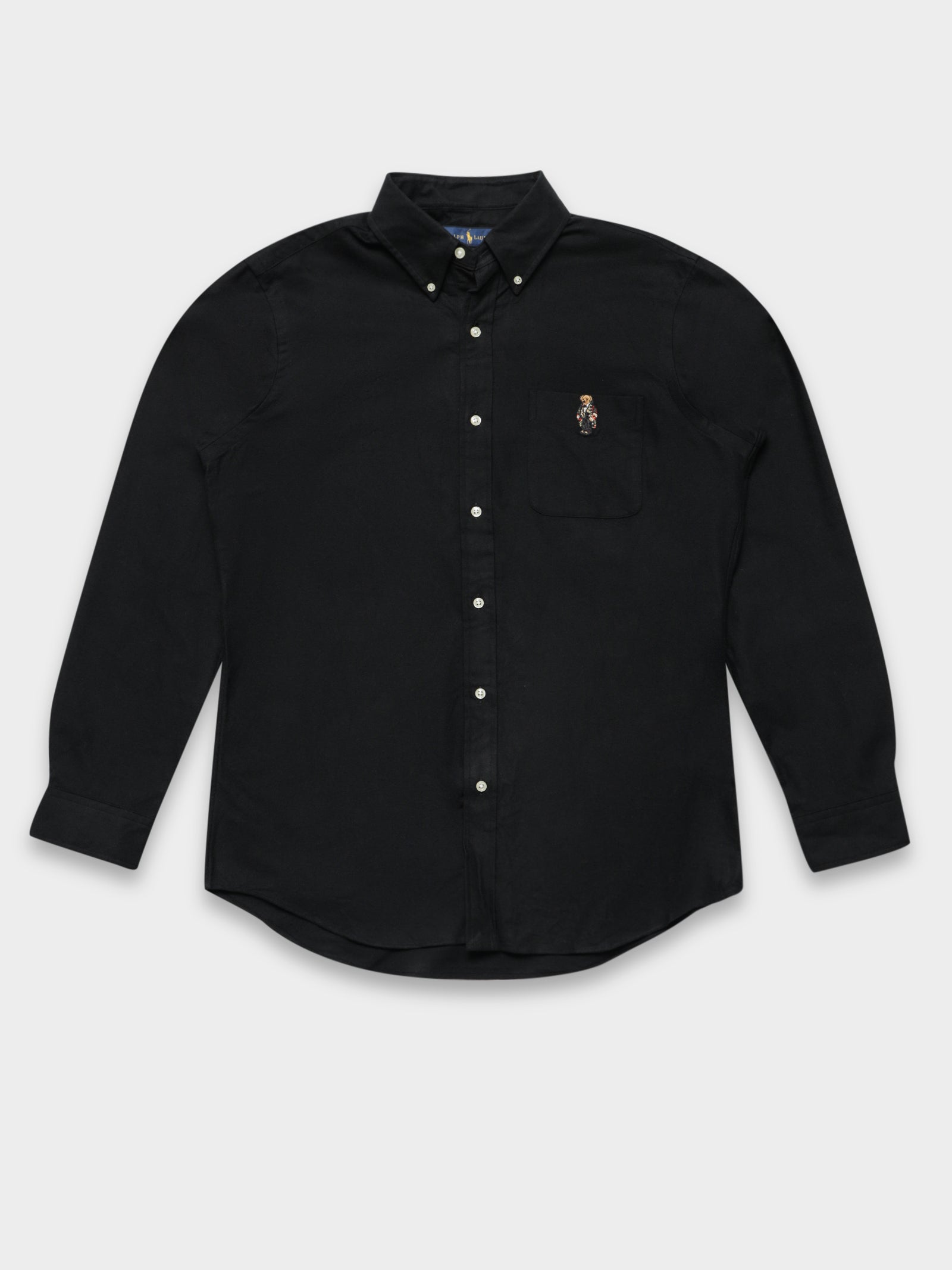 Woven Polo Bear Long Sleeve Shirt