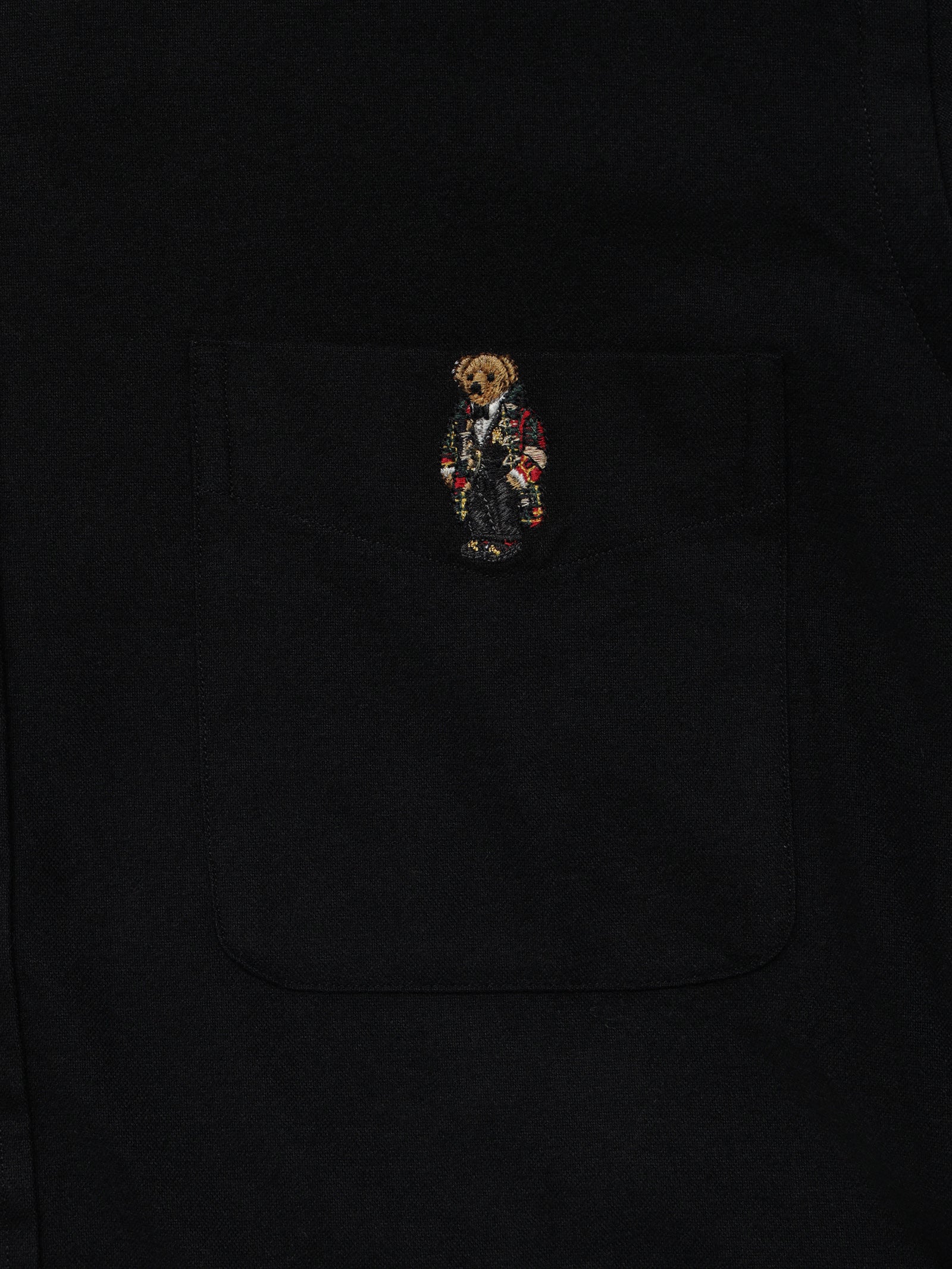 Woven Polo Bear Long Sleeve Shirt