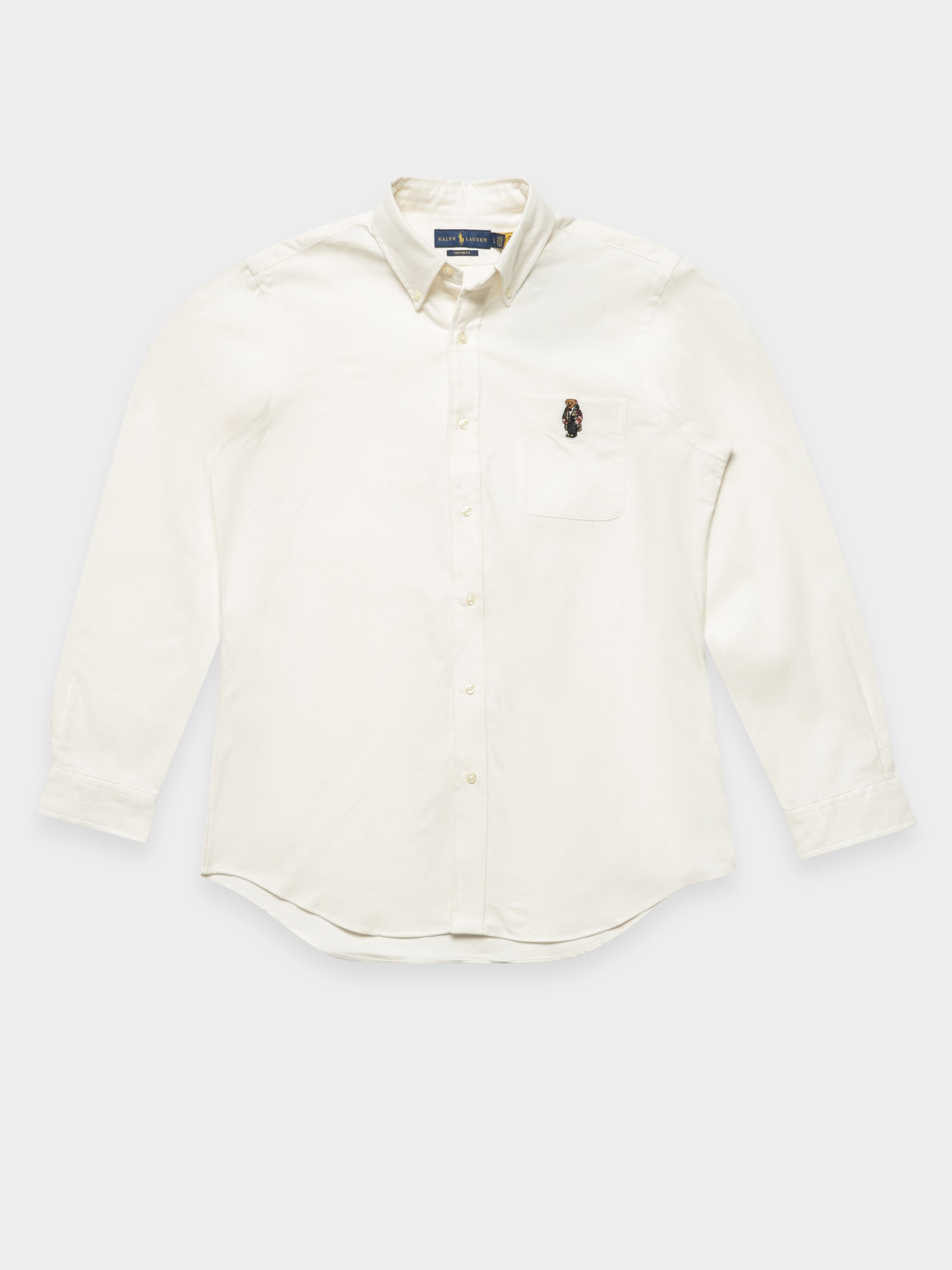 Woven Polo Bear Long Sleeve Shirt