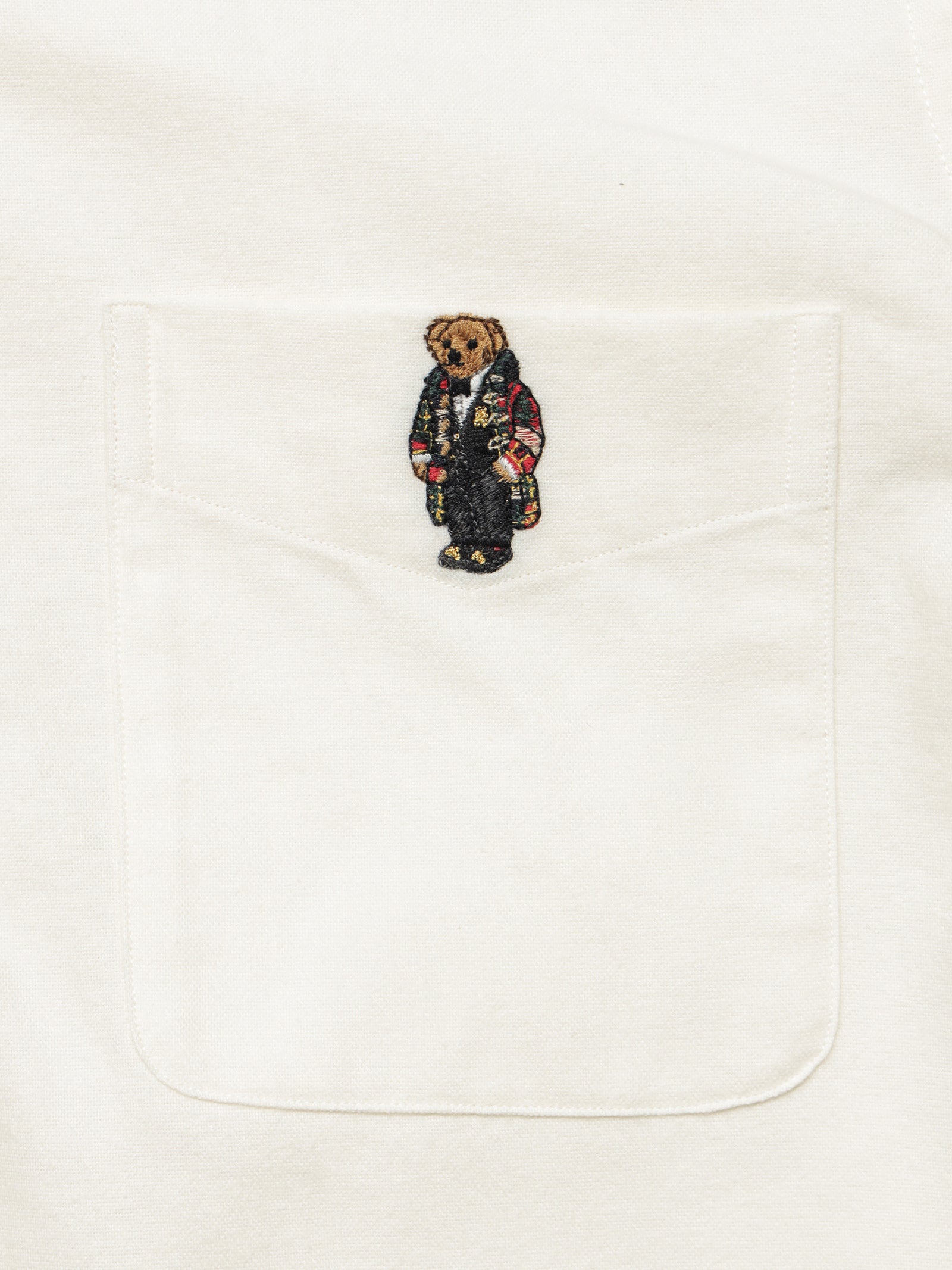 Woven Polo Bear Long Sleeve Shirt