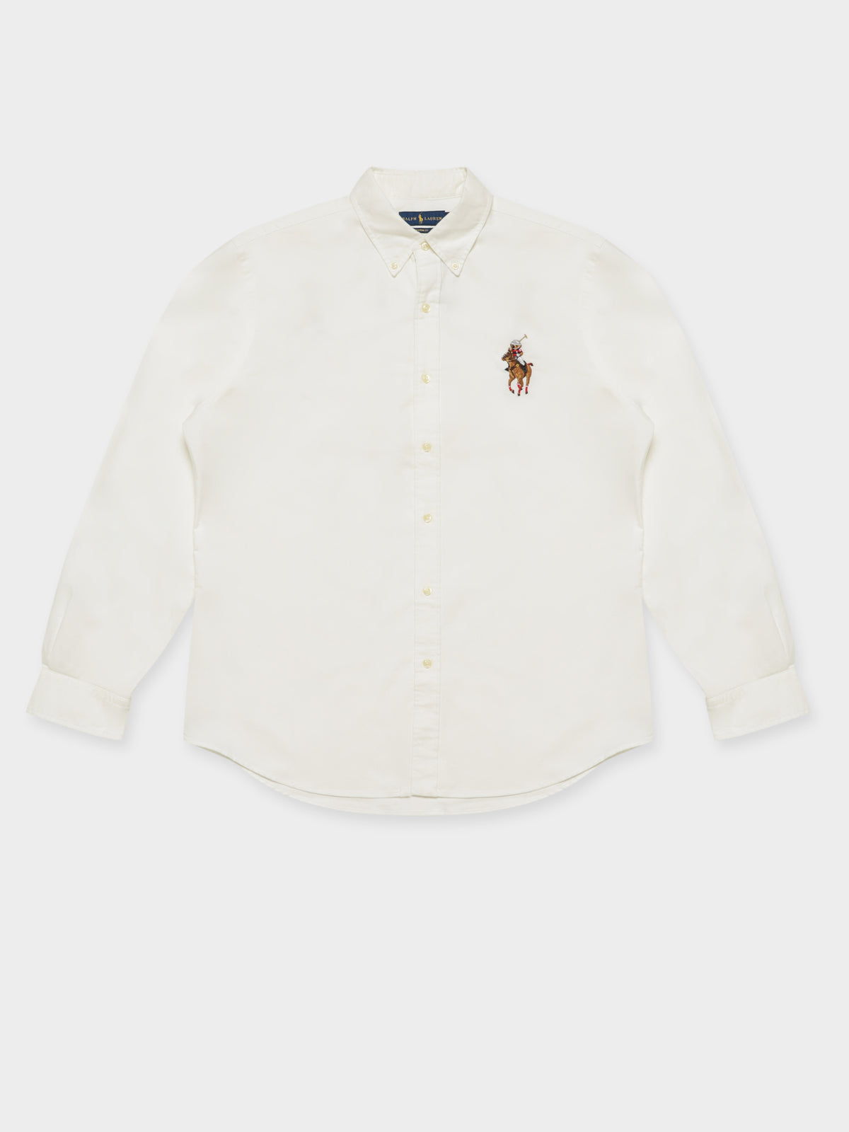 Custom-Fit Polo Bear Oxford Shirt in White