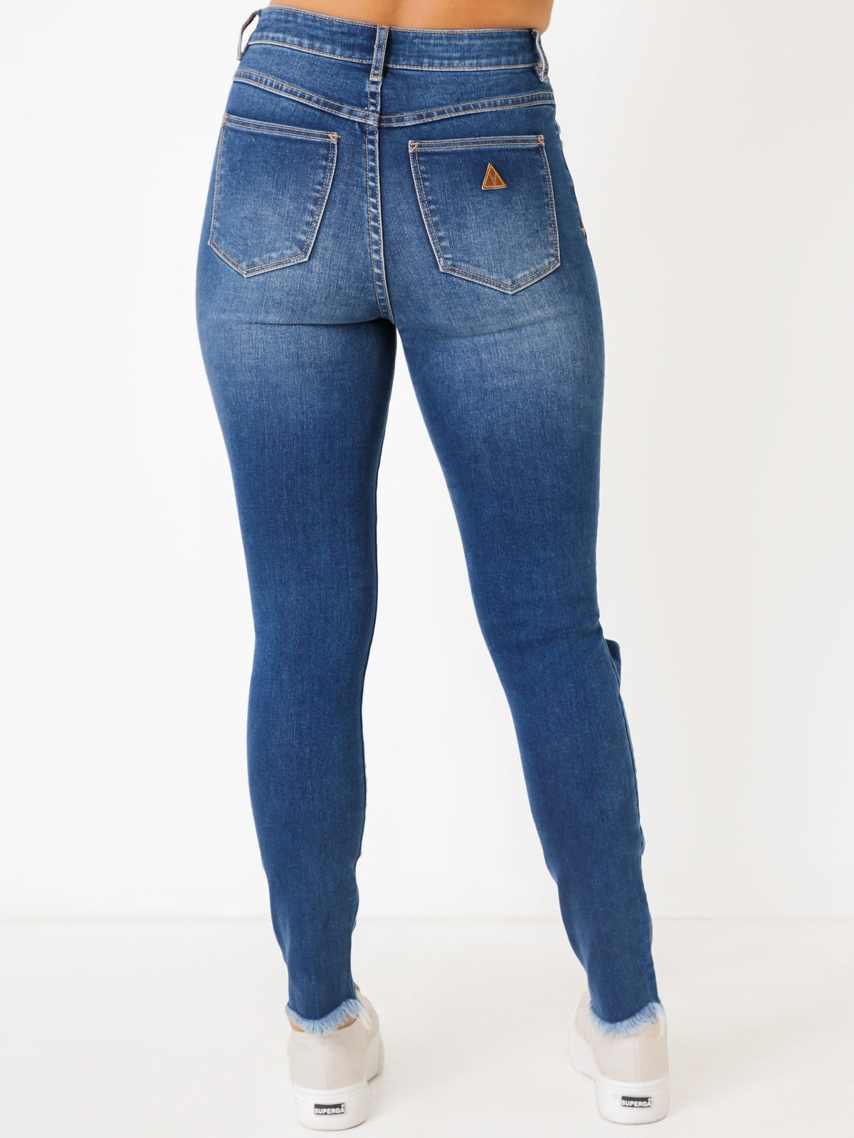 A High Skinny Ankle Basher Jean in Mid Summer Blue Denim