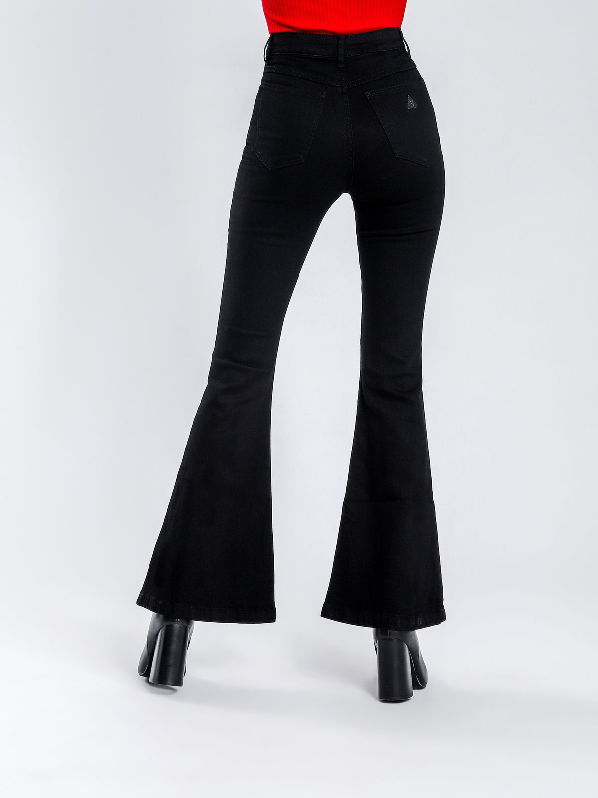 A Double Oh Flare Jeans in Magic Black Denim