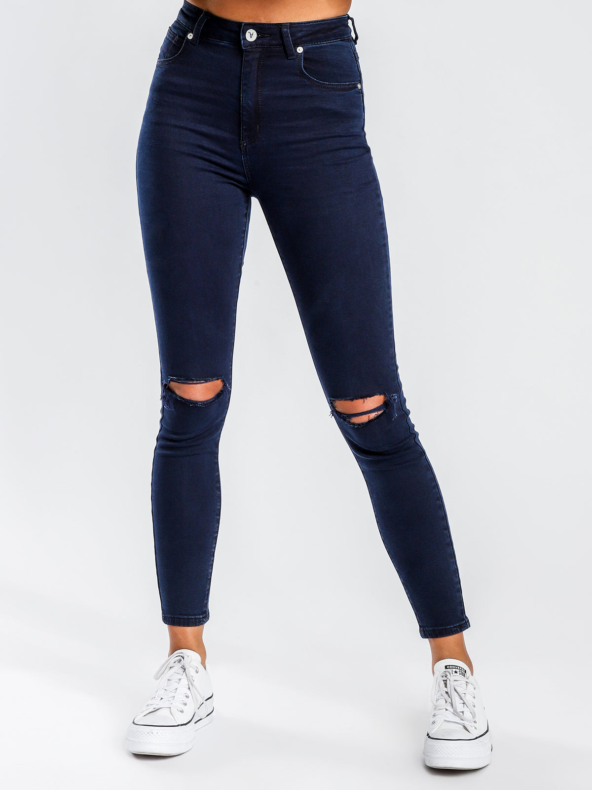 A High Waisted Skinny Anke Basher Jeans in Cherie
