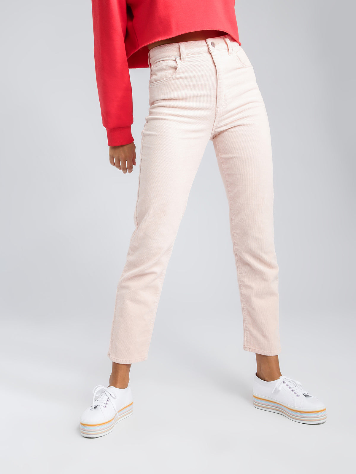 Abrand 94 High Rise Slim Leg Mom Jeans | Pink