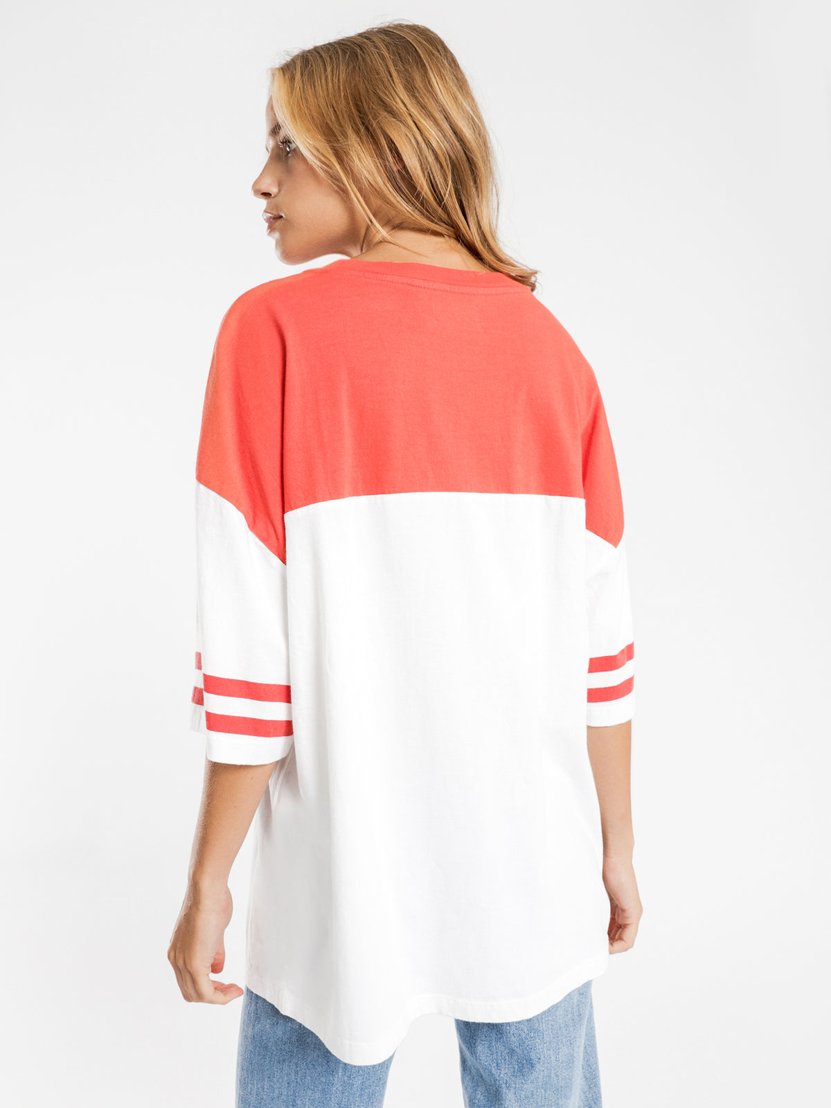 A Oversized Vintage T-Shirt in Bombay Red &amp;amp; White