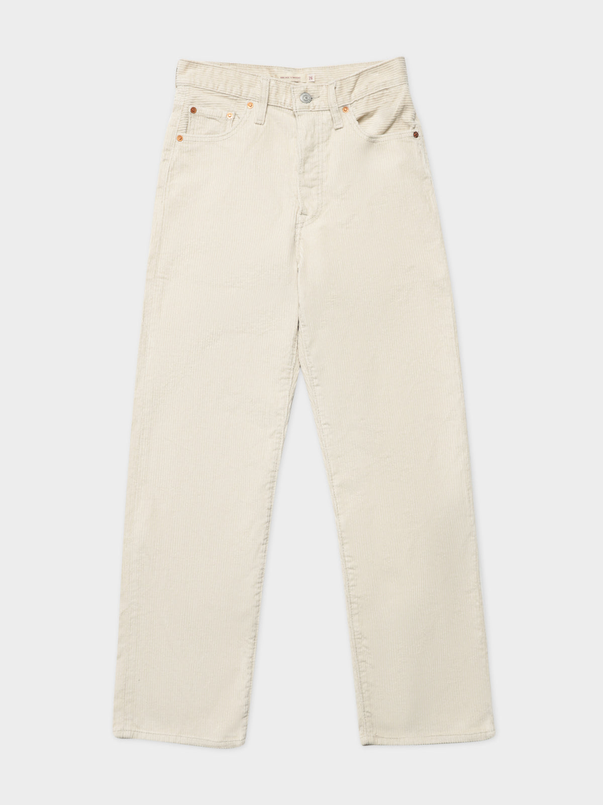 Ribcage Straight Ankle Corduroy Pants in Sandshell Wide Wale