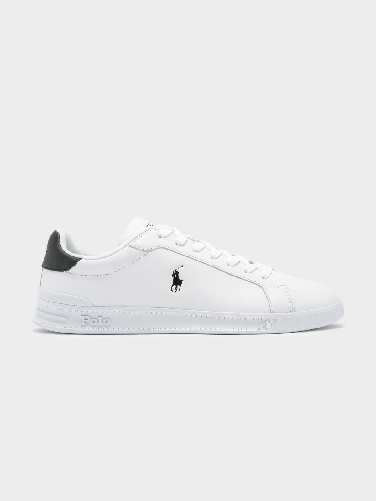 Mens Heritage Court Sneakers in White &amp; Black
