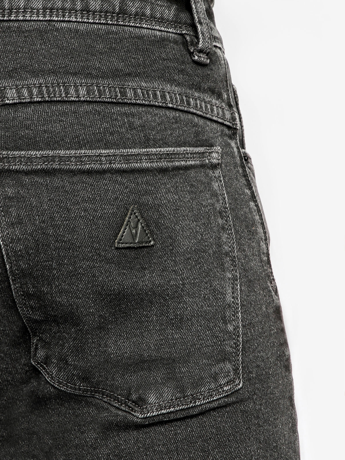A Dropped Skinny Turn Up Jeans in Ghost Black Denim