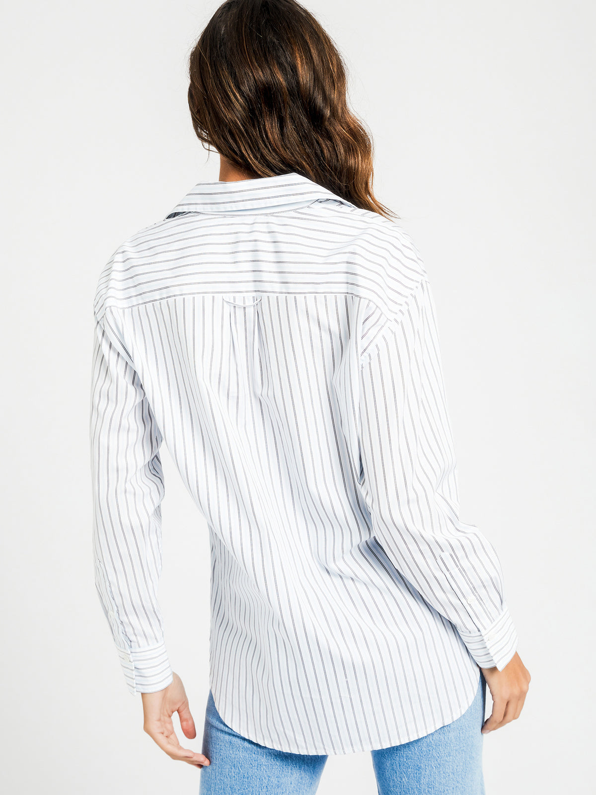 The Dad Shirt in Stripe Bright White