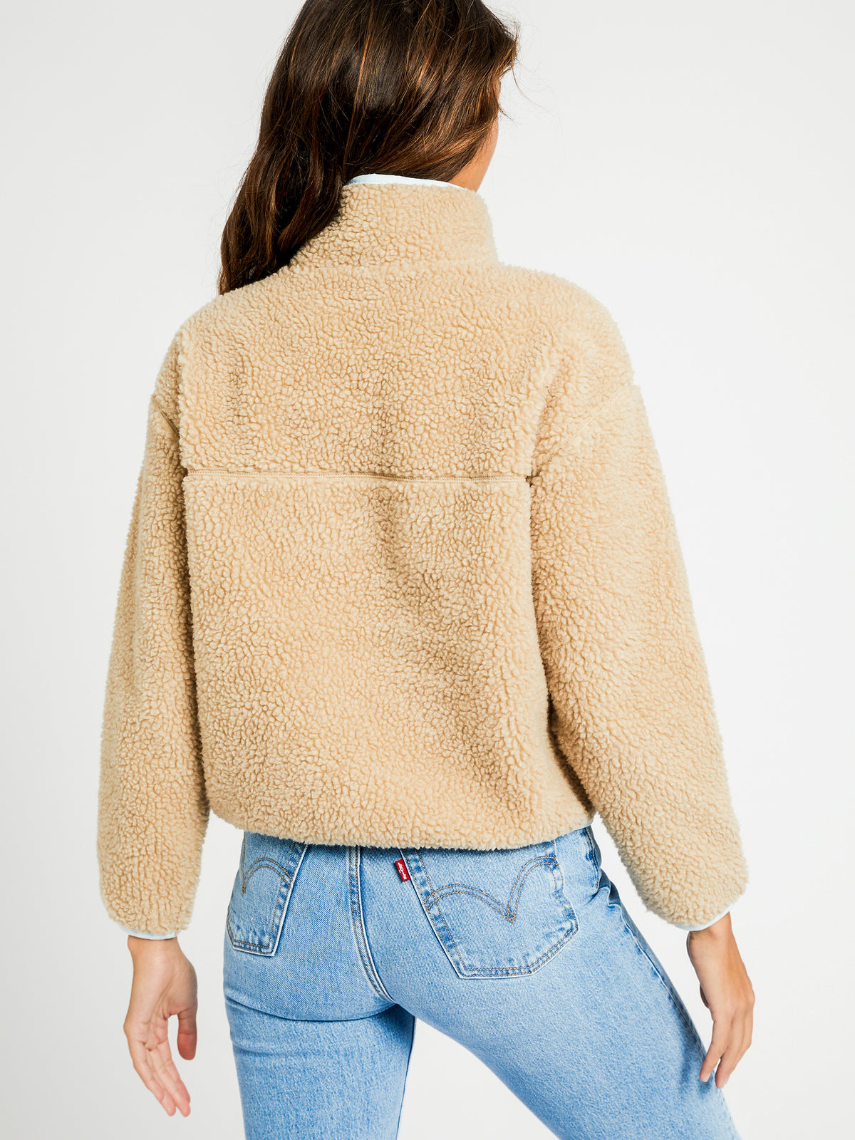 Solane Sherpa Pullover in Oyster Gray