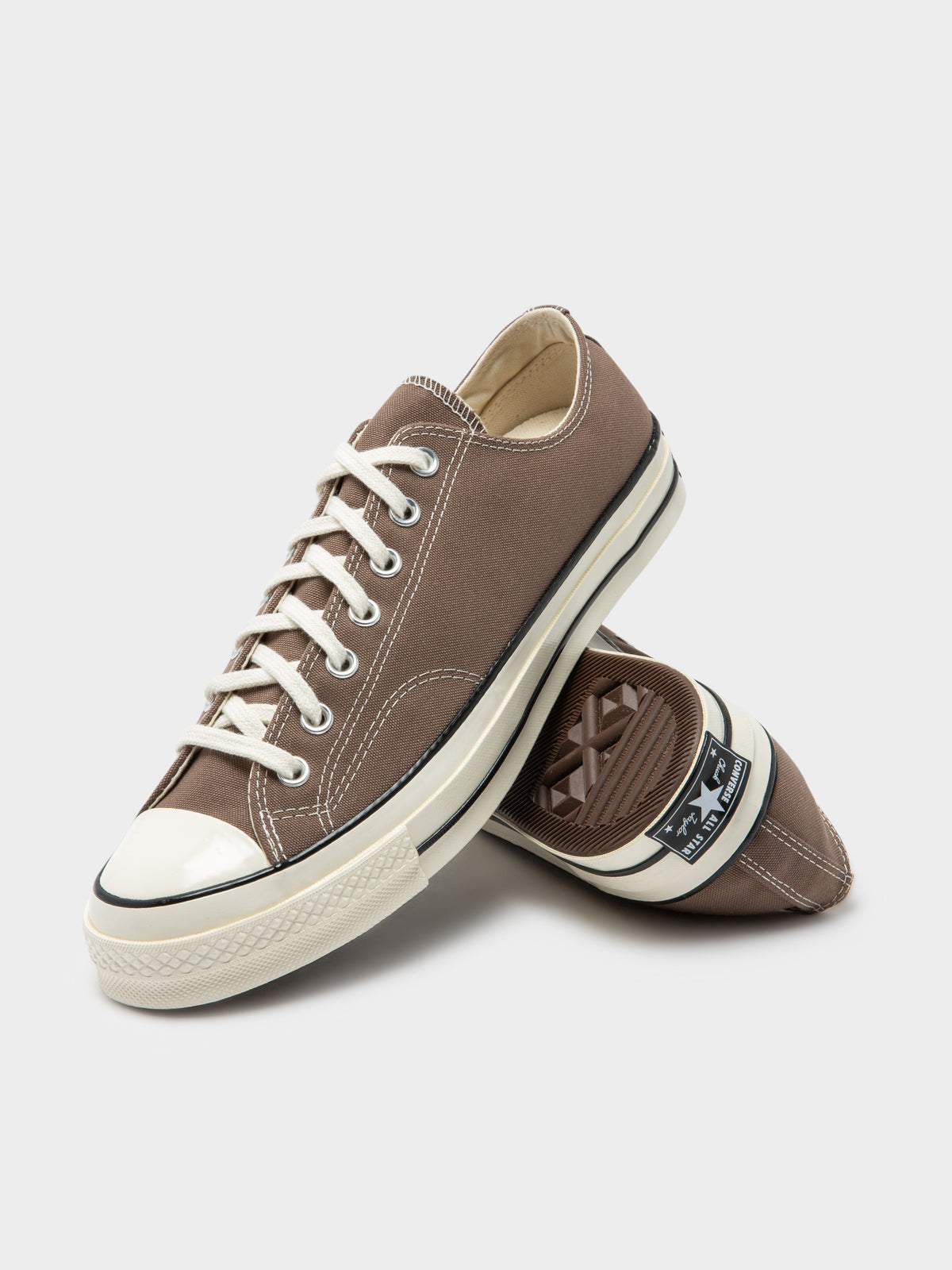 Unisex Chuck 70 Ox Low Sneakers in Brown &amp; White