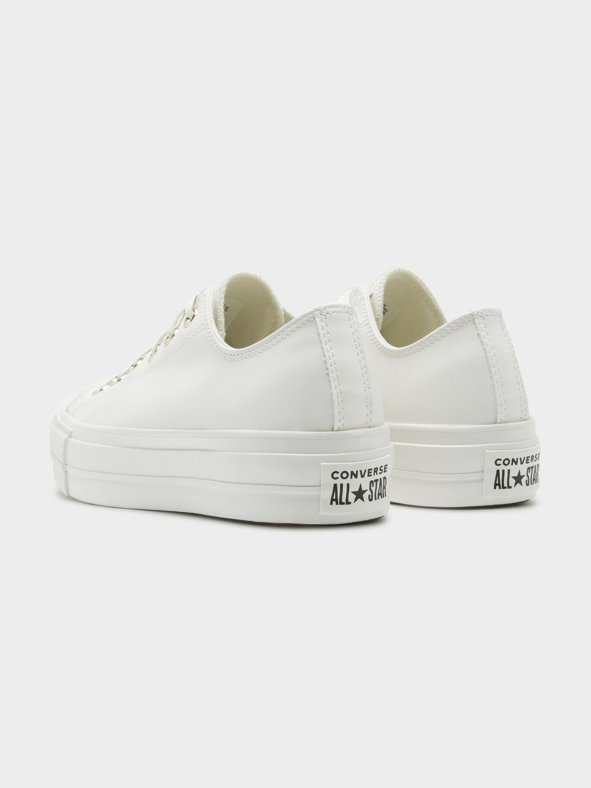 Womens Synthetic Leather Lift Low Top Sneakers in Vintage White