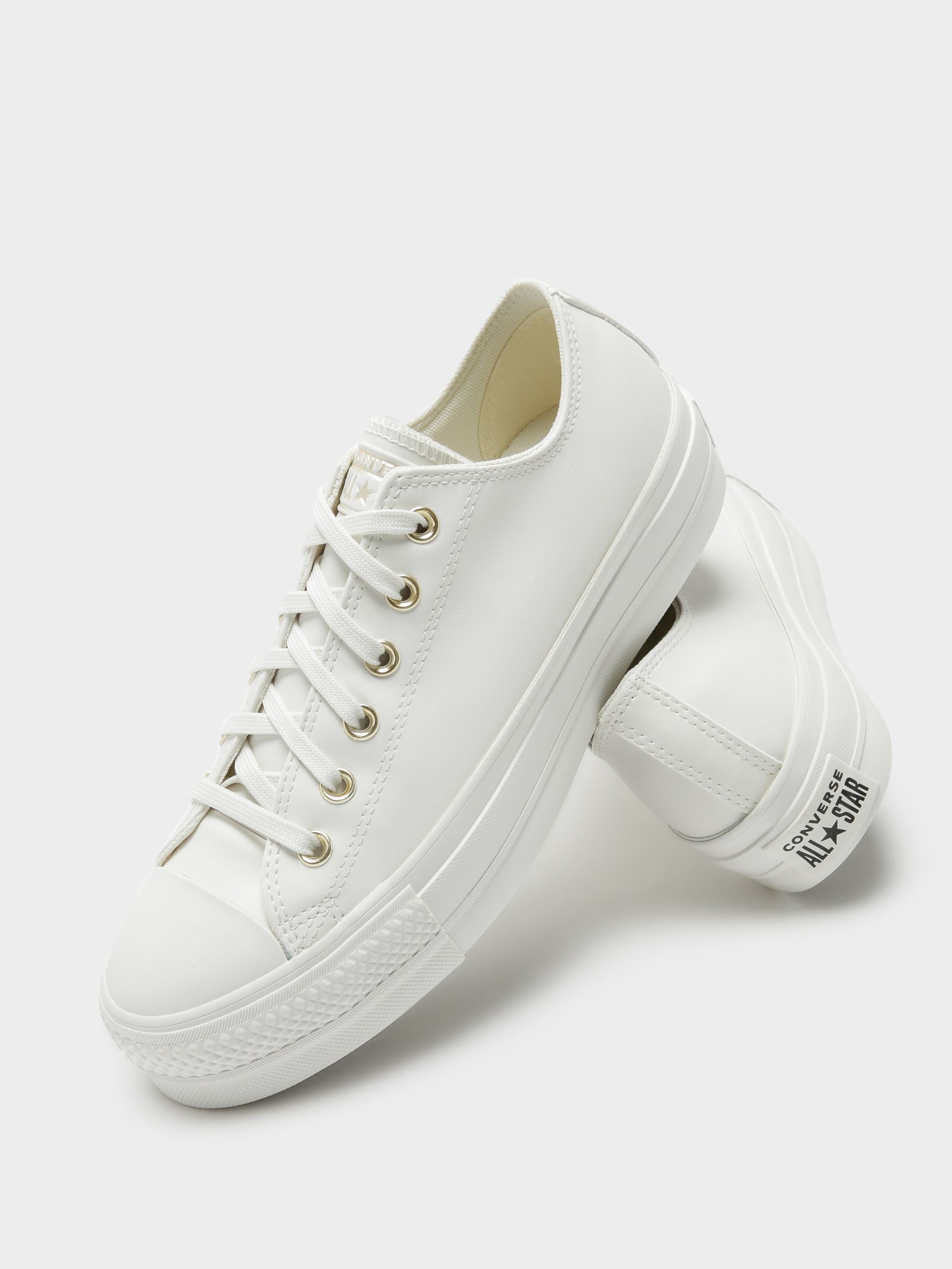 Womens Synthetic Leather Lift Low Top Sneakers