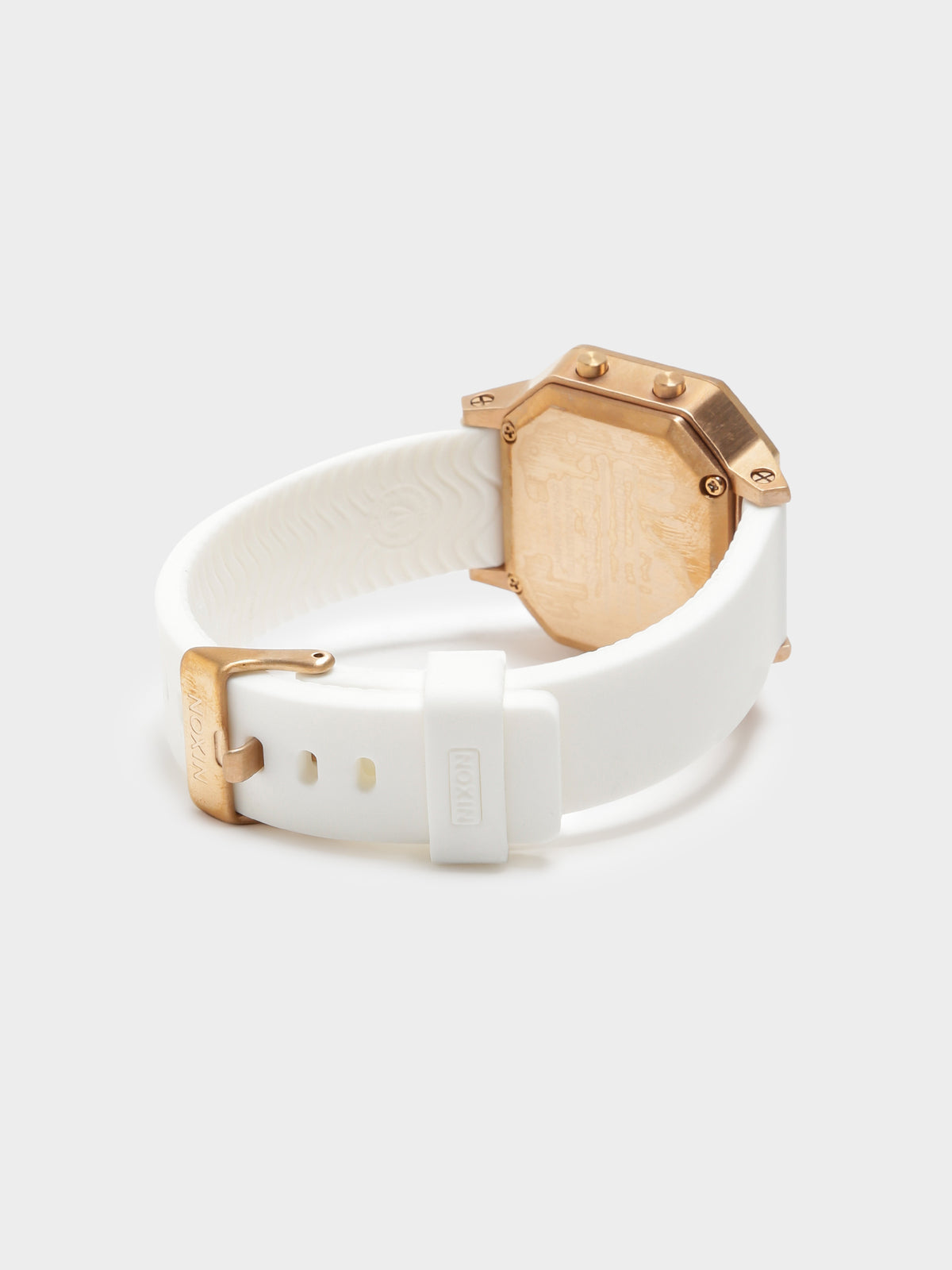 Siren SS Digital Watch in White &amp; Rose Gold