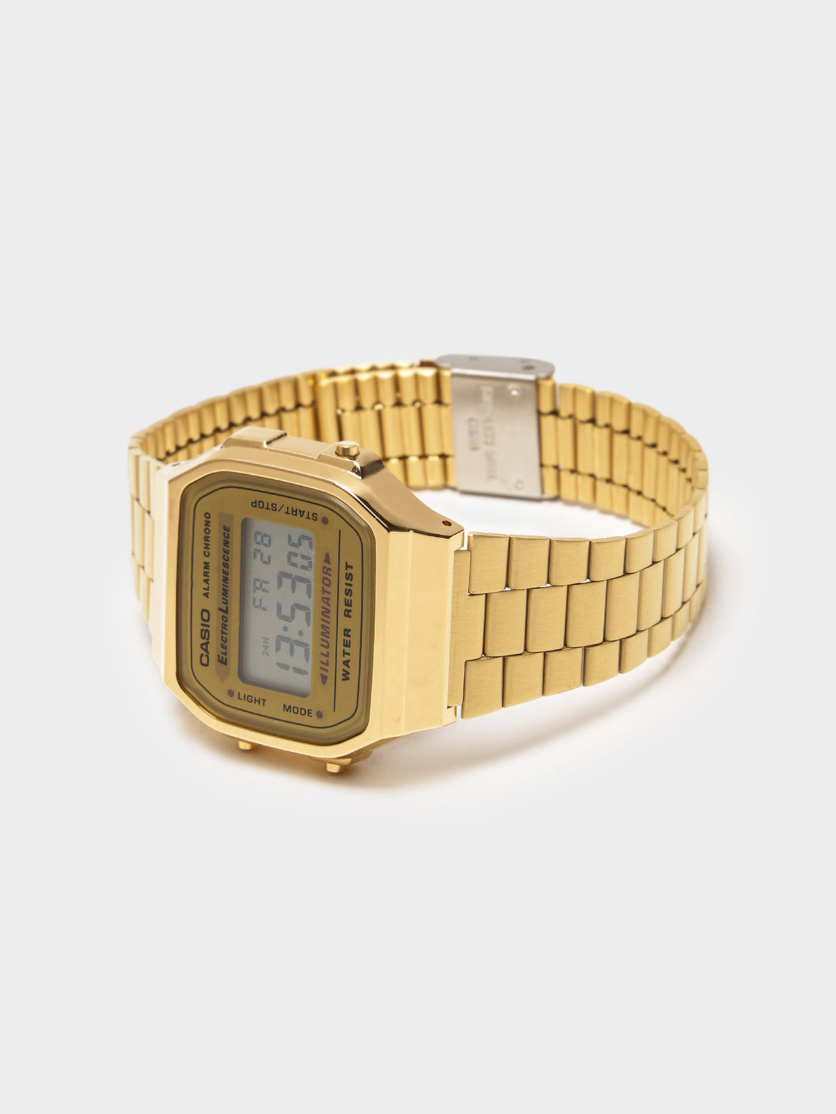 A168WG-9 Digital Alarm Watch in Gold