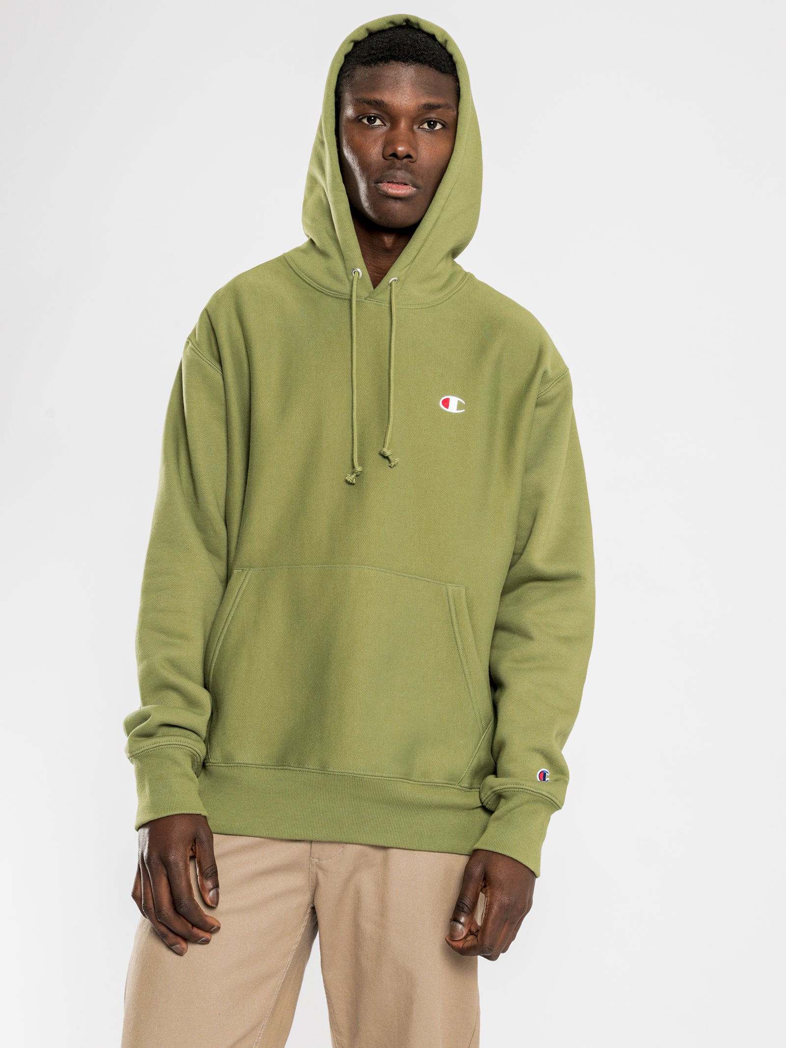 Champion Reverse Weave Hoodie Olive Glue Store