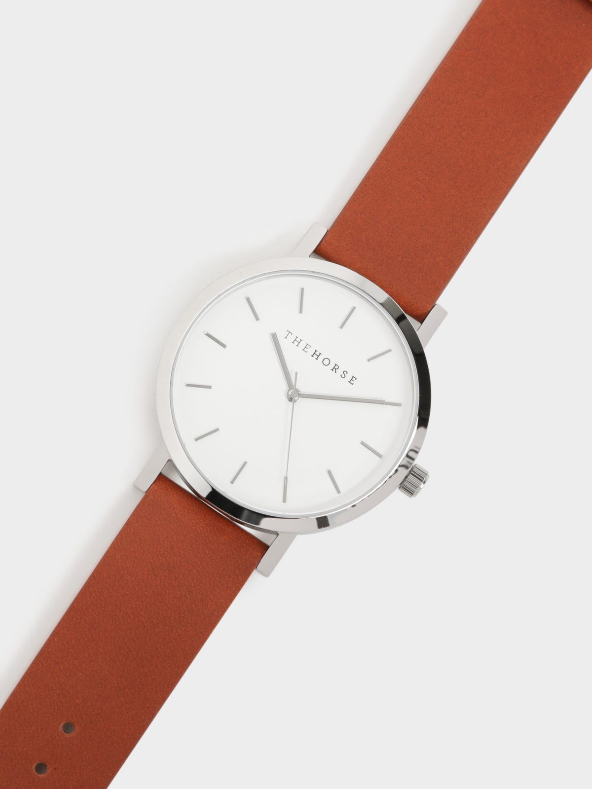 The Original Watch in Polished Steel &amp; Tan
