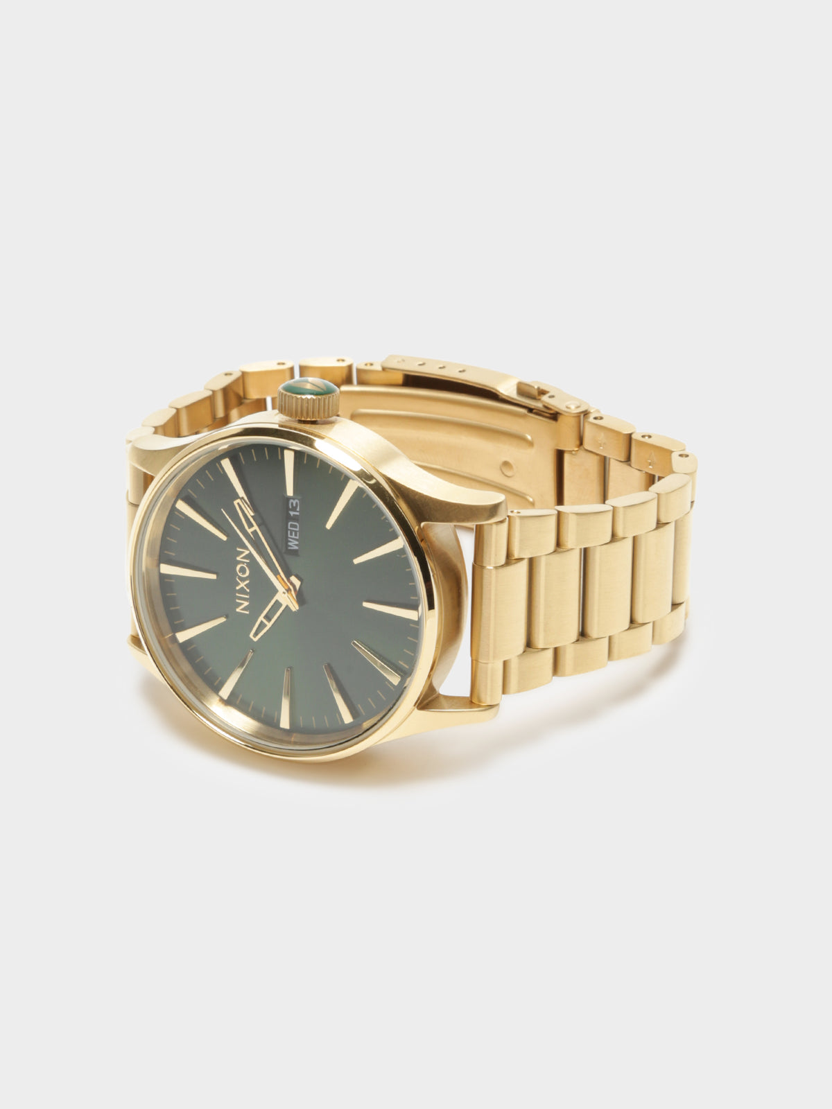 Sentry Stainless Steel Watch in Gold &amp; Green