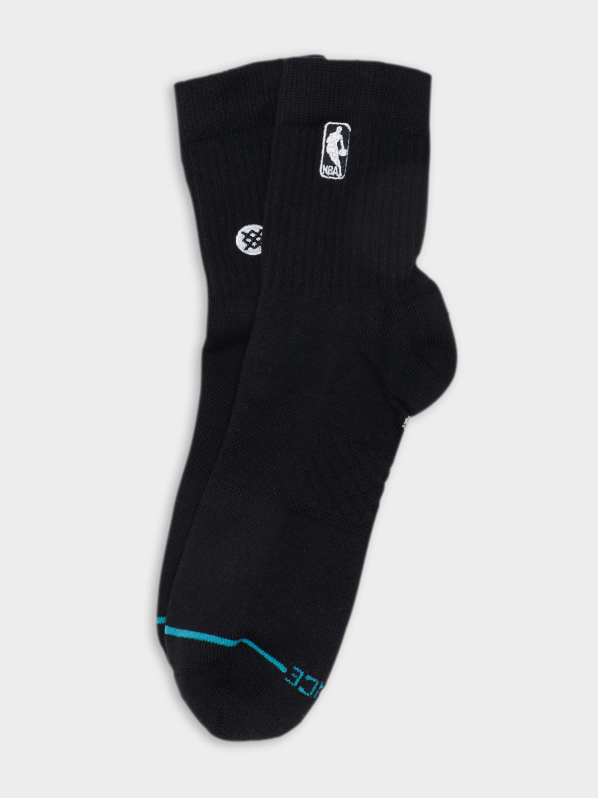 1 Pair of Logoman ST QTR Socks in Black