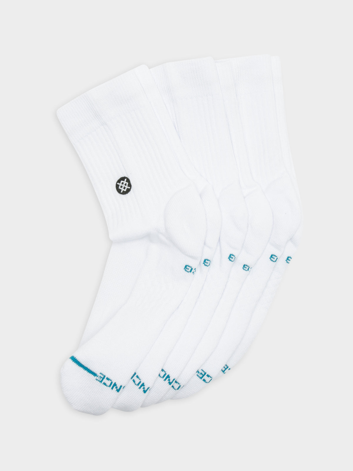 3 Pairs of Icon Quarter Socks in White