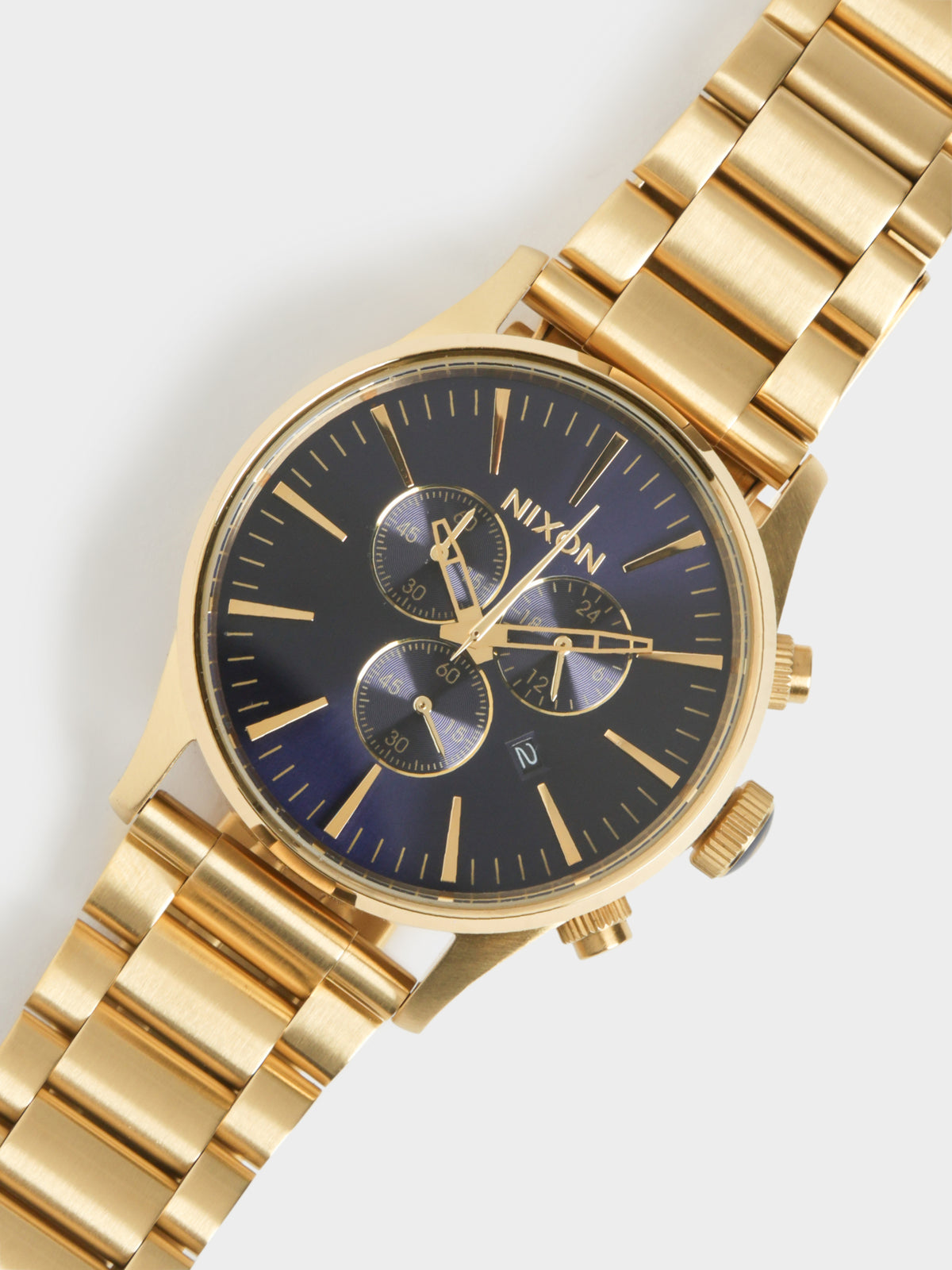 Mens Sentry 42mm Chronograph Analogue Watch in Gold &amp; Blue