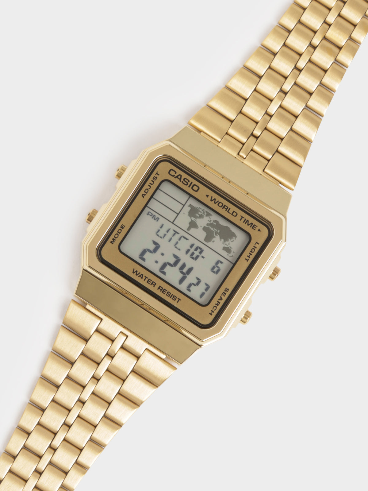 Mens A500WGA-9 Digital World Watch in Gold