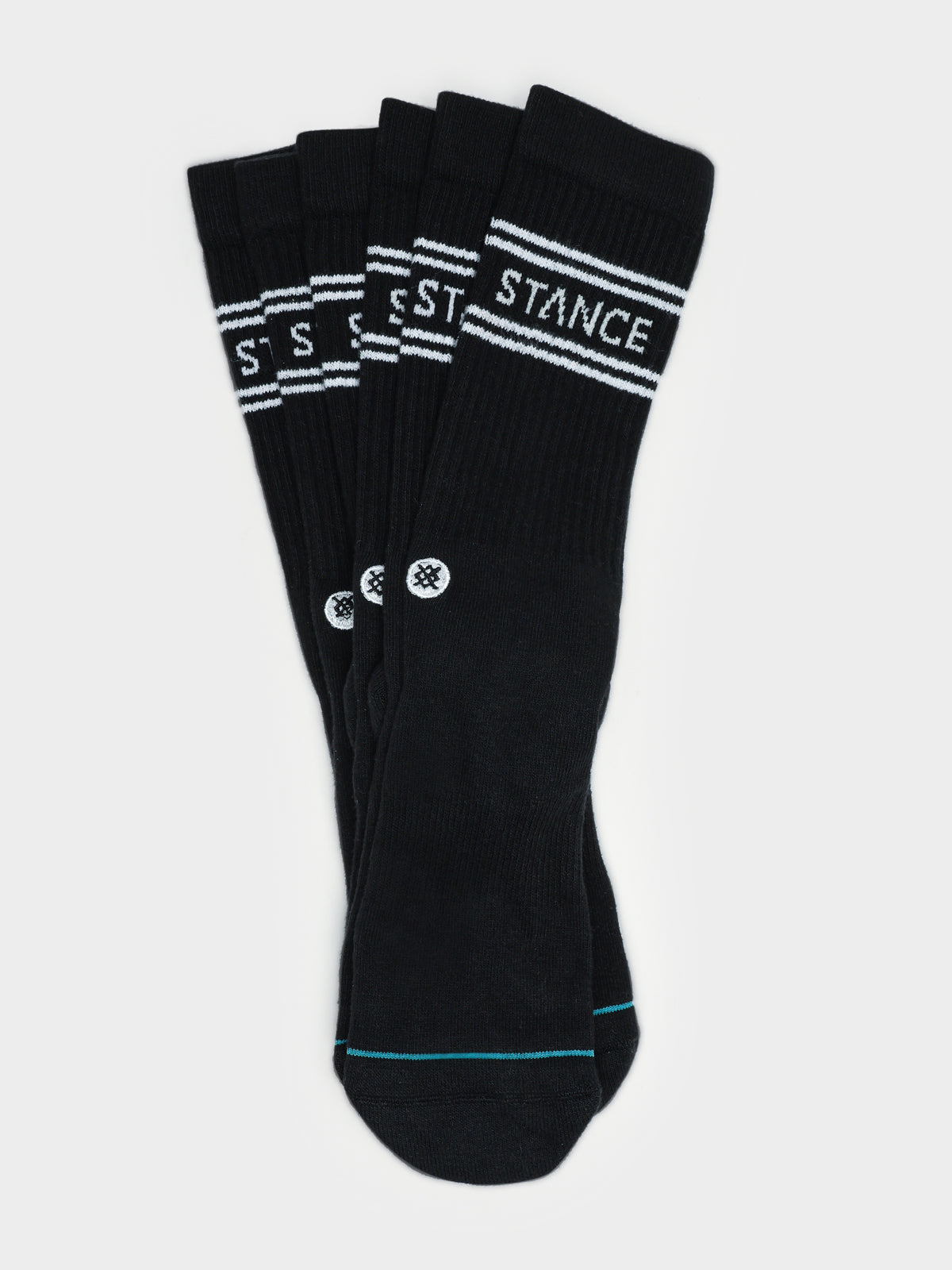 3 Pairs of Basic Crew Socks in Black