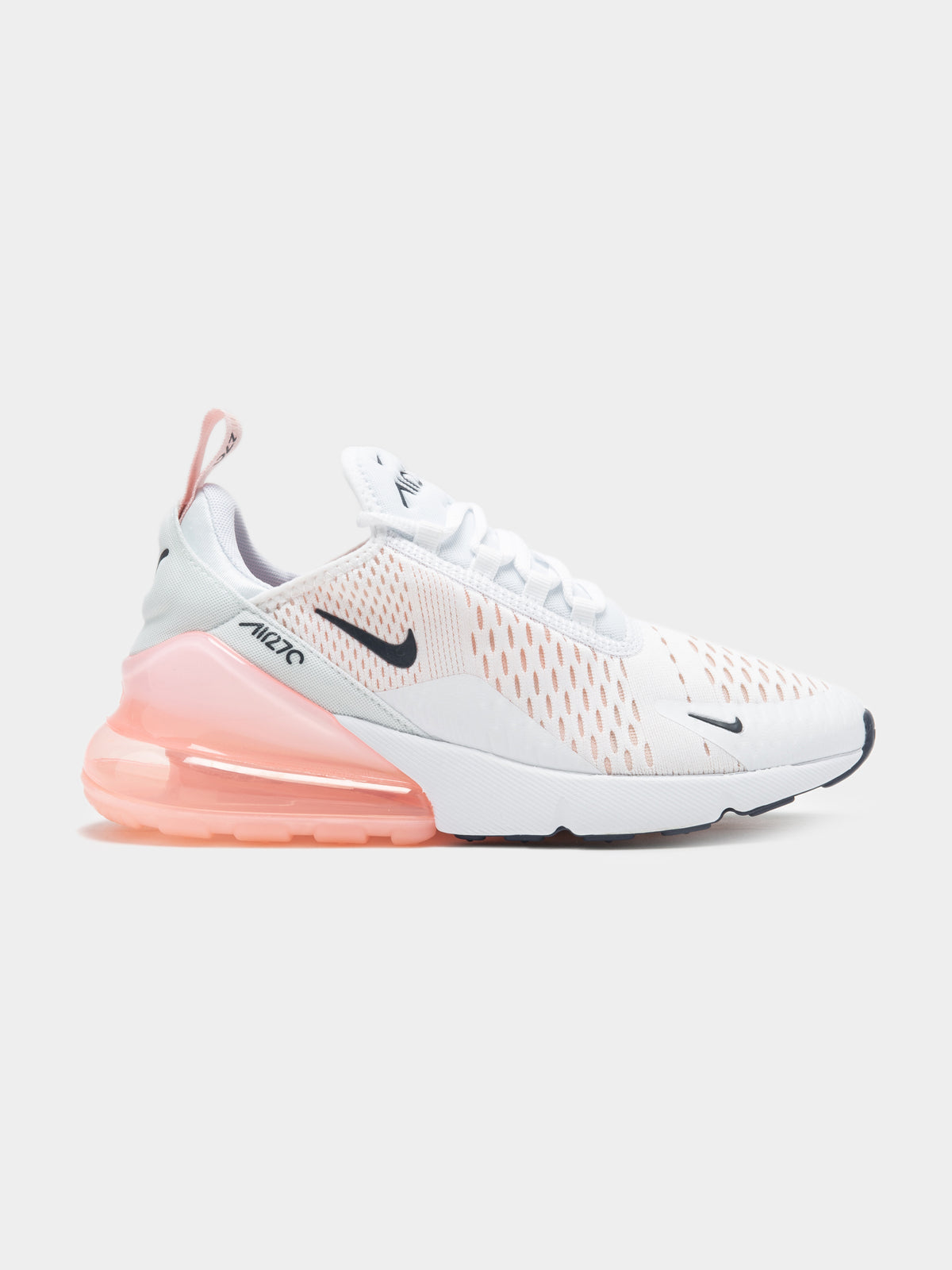 Womens Air Max 270 Sneakers in White &amp; Pink