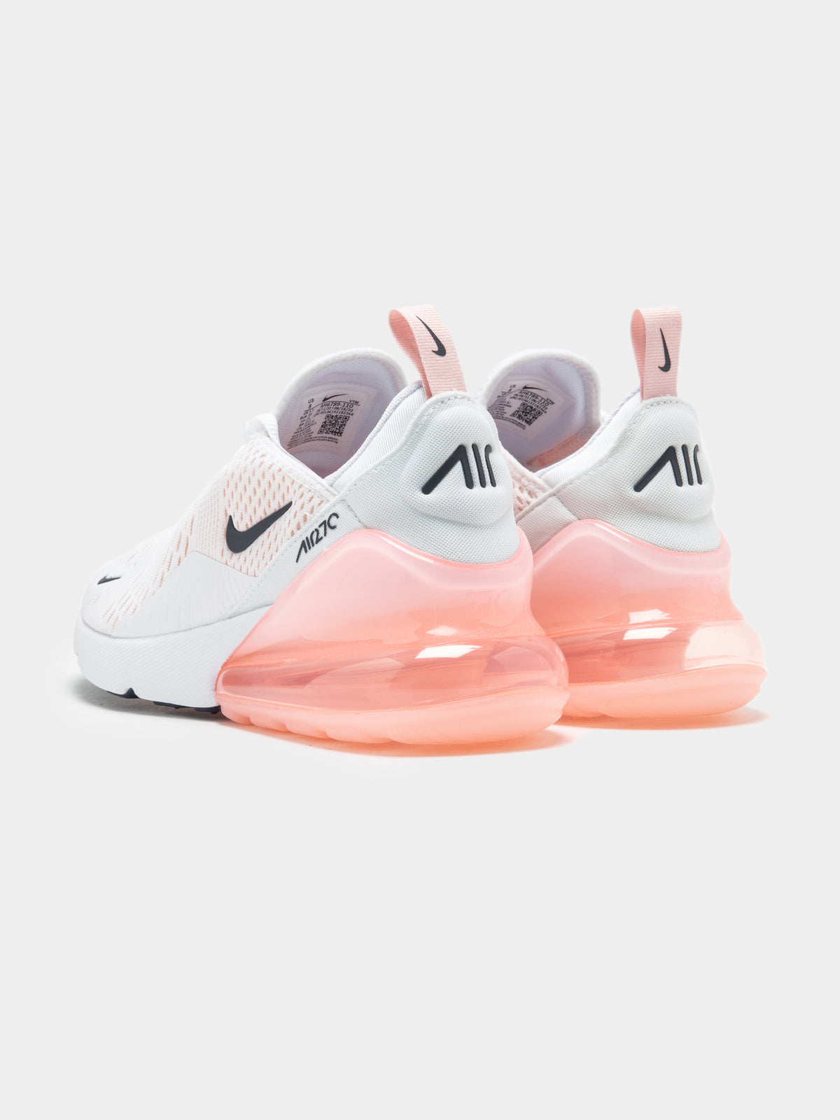 Womens Air Max 270 Sneakers in White &amp; Pink