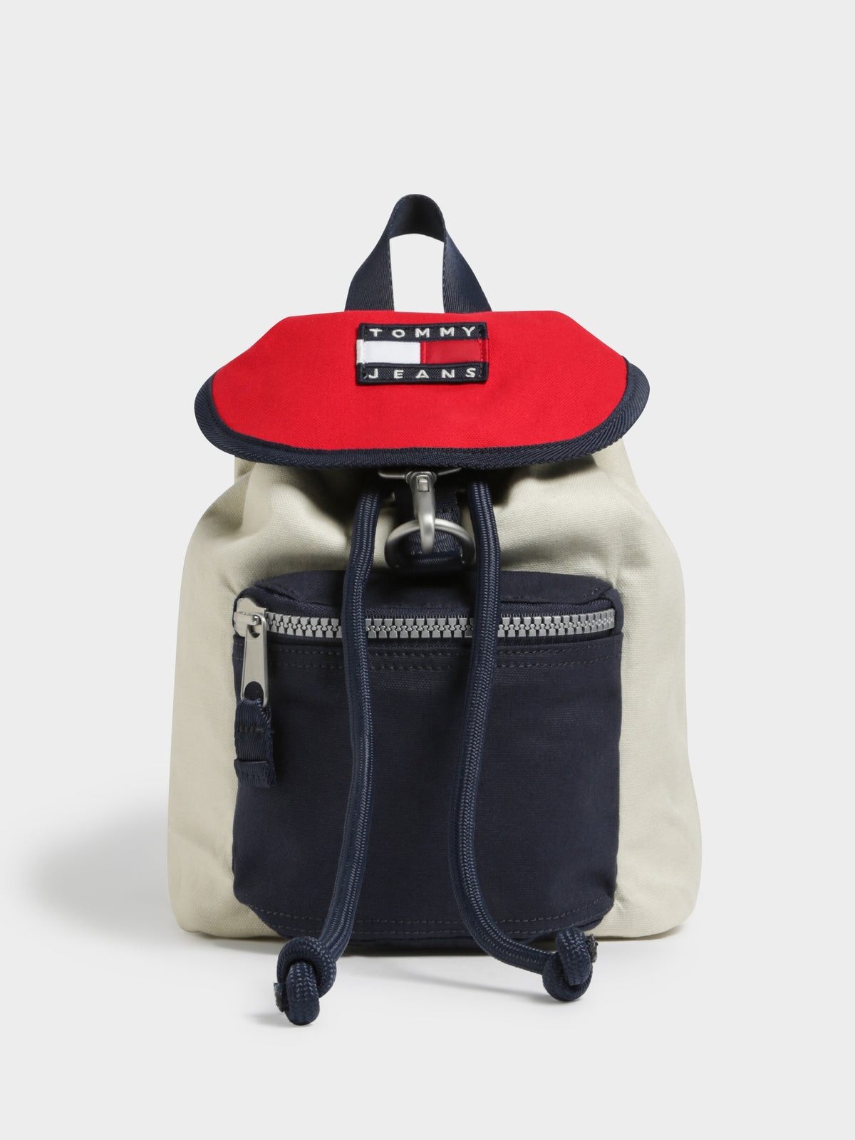 TJW Heritage Small Canvas Backpack in Cream Red &amp; Navy