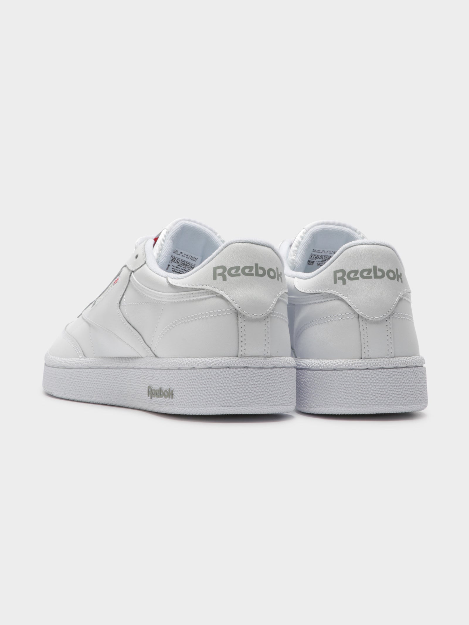 Unisex Club C 85 Sneakers in White & Grey Leather