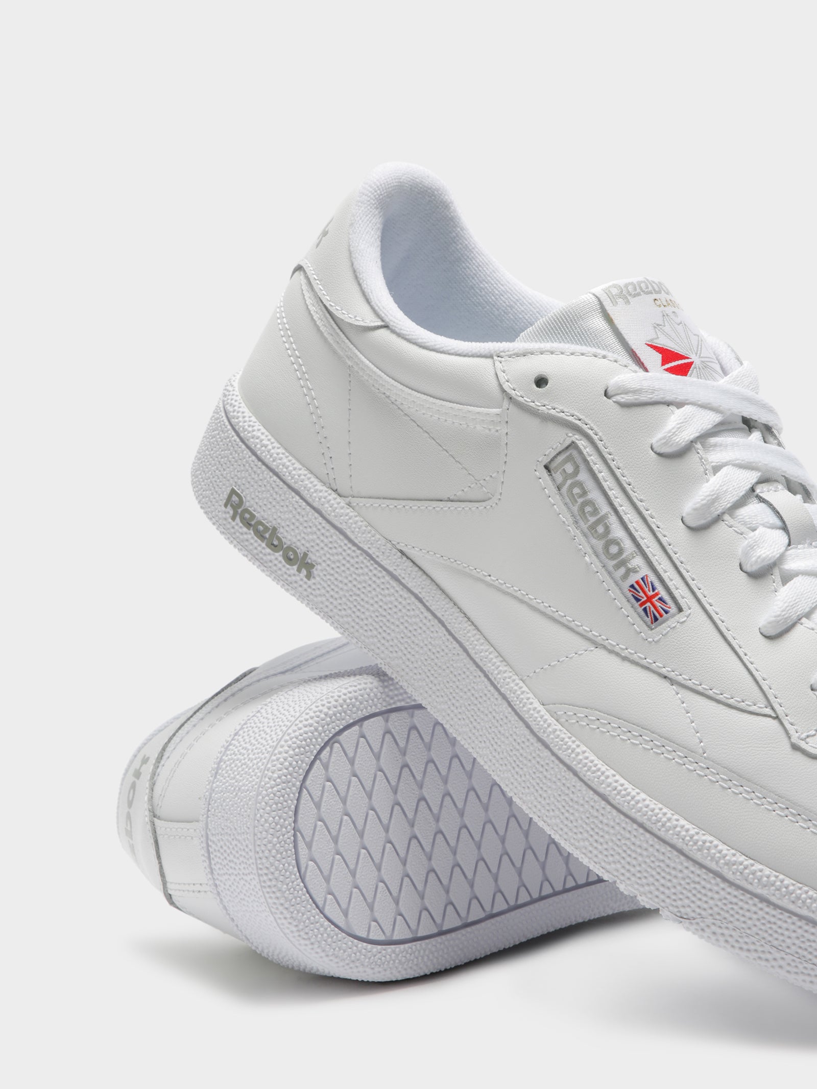 Reebok club c leather sneakers in white ar0455 Clearance