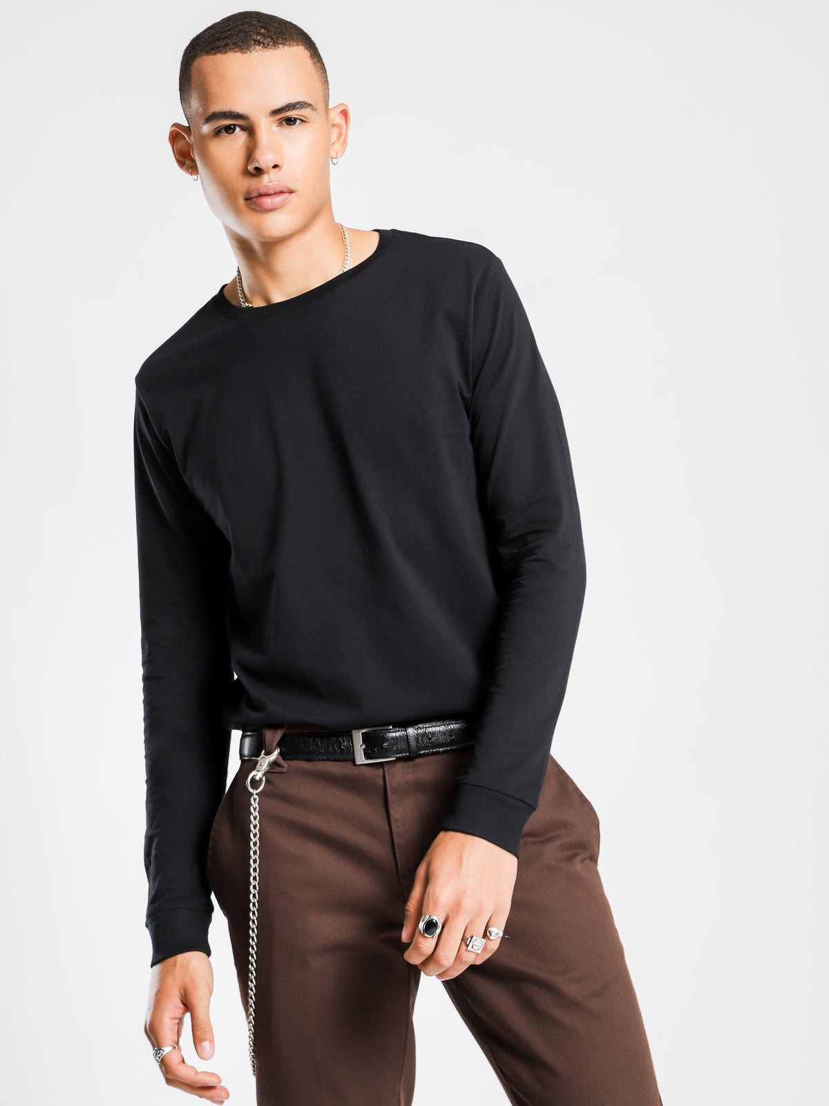 Contra Long Sleeved Shirt in Black