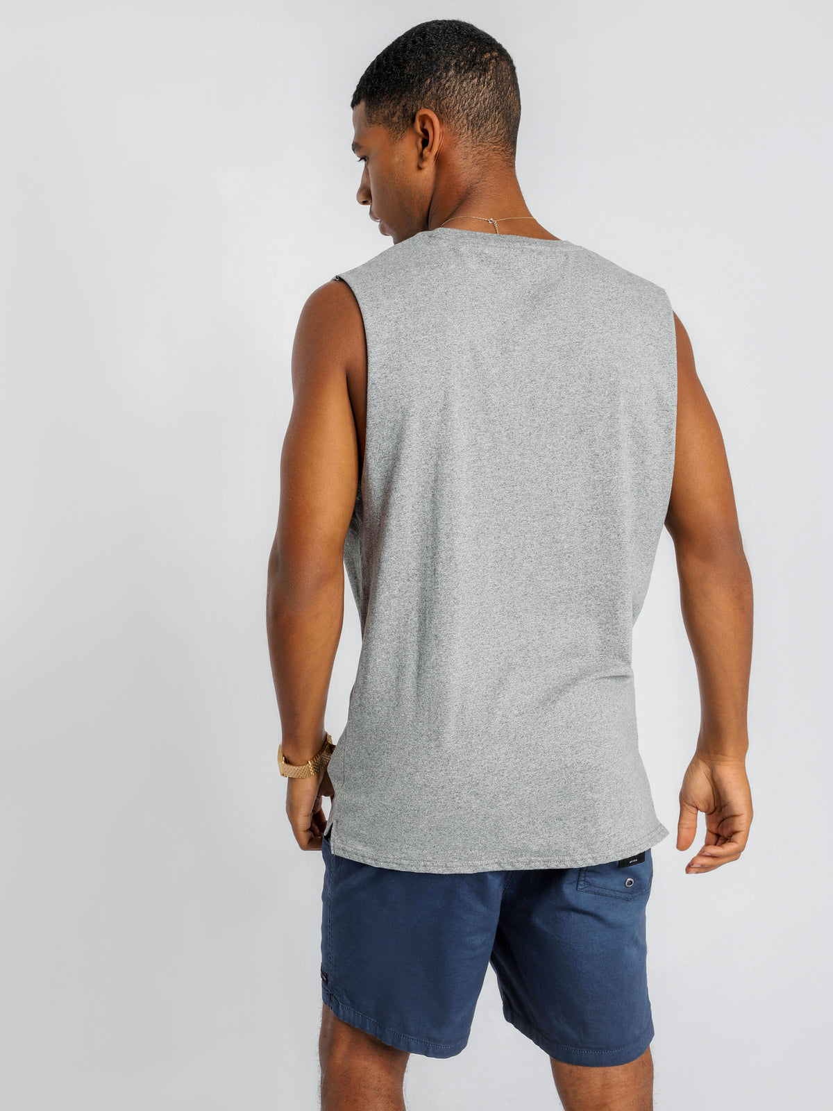 Basic Muscle Tank in Charcoal