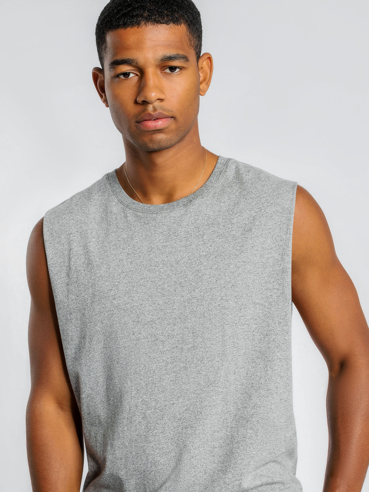 Basic Muscle Tank in Charcoal