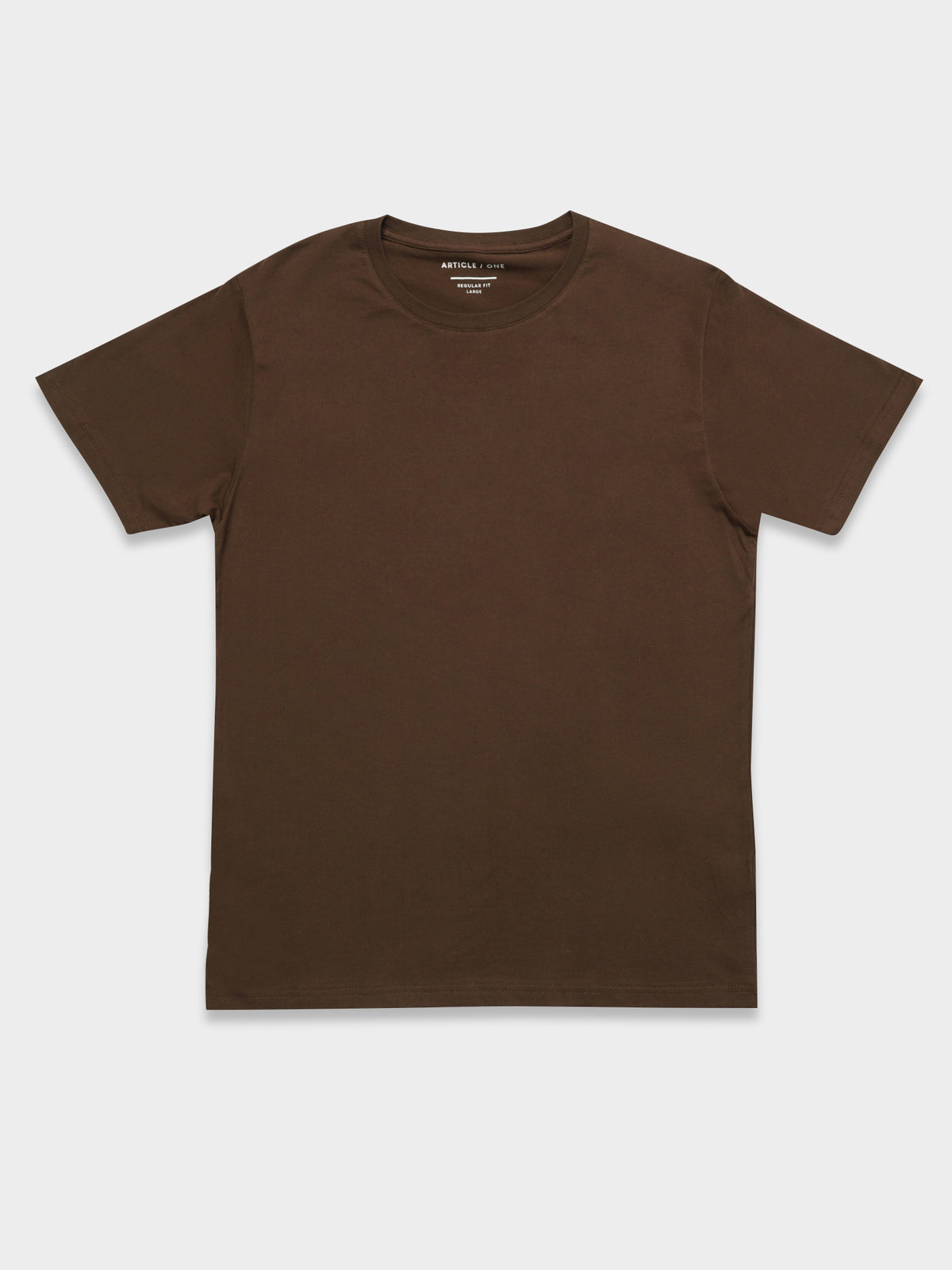Plain Crew T-Shirt in Dark Brown